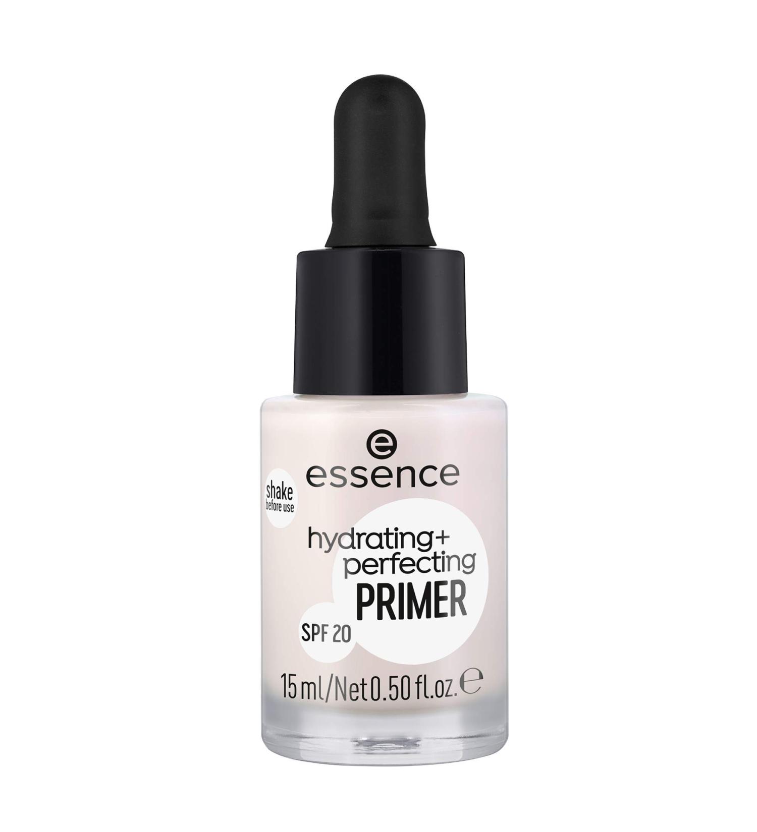 Essence Hydrating + Perfecting Primer | Vegan Oil-Free SPF 20 | Nourishing & Poreless Formula (15ml) - Buy Online on GoSupps.com