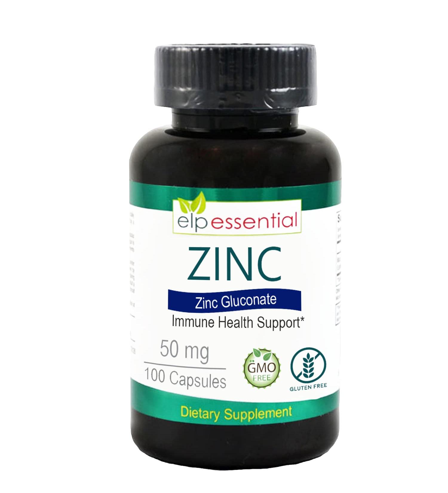 Zinc 50mg Immune Support Supplement - 100 Capsules | Gluten-Free & Non-GMO - Buy Online on GoSupps.com