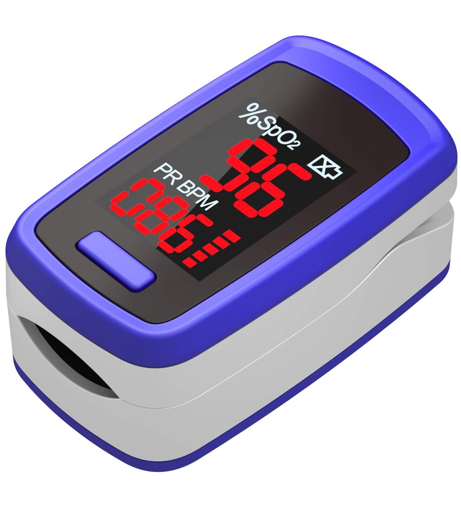 Fingertip Pulse Oximeter - OLED Display Blood Oxygen Saturation Monitor for Sports & Aviation with SpO2 Levels and Pulse Rate - Buy Online on GoSupps.com