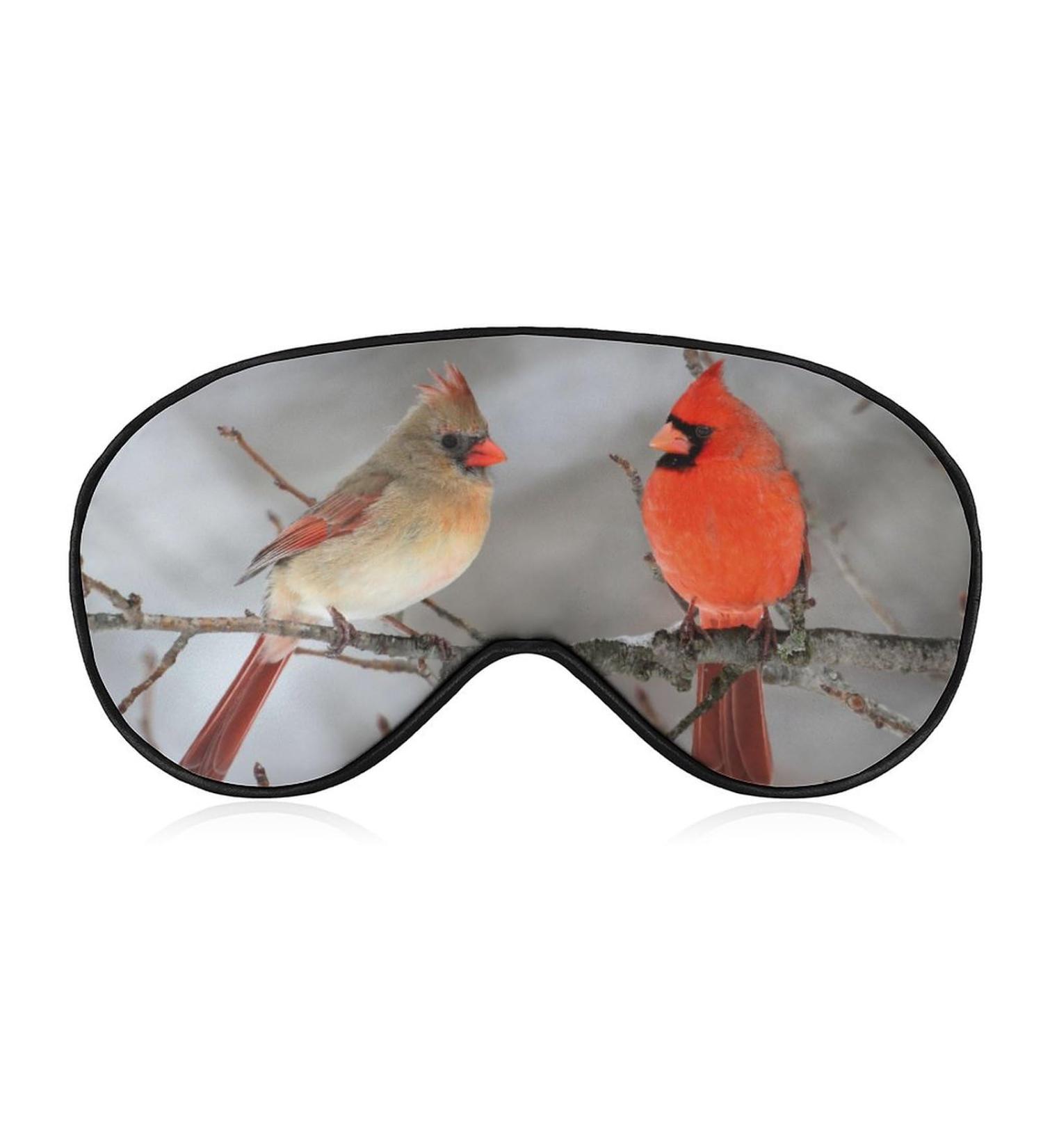 Northern Cardinal Sleep Mask - Adjustable Eye Cover for Sleeping, Blocks Light - Men and Women - Buy Online on GoSupps.com