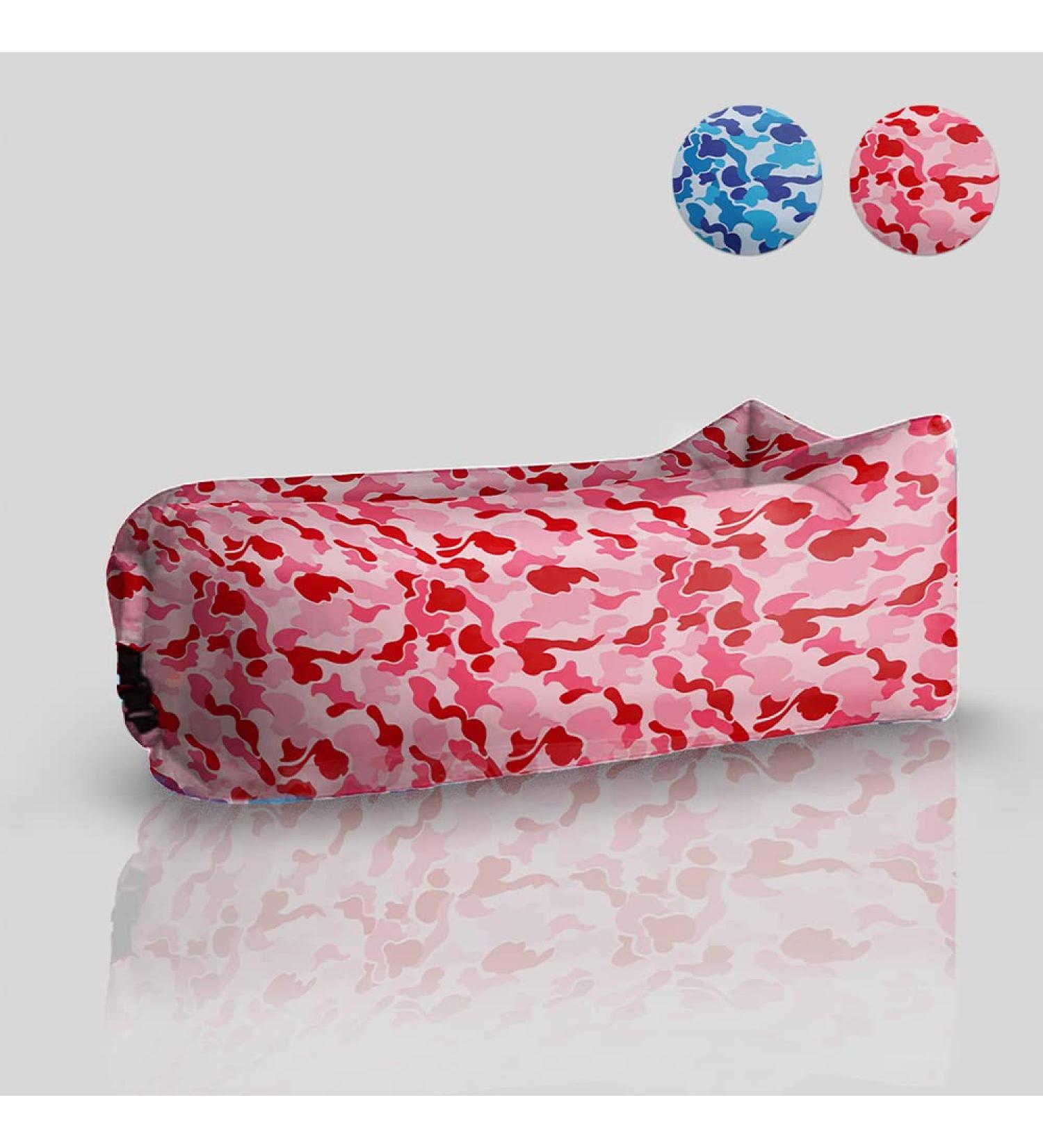 Huemankind Camo Inflatable Lounger: Upgrade Your Camping, Pool, and Festival Gear - Portable Blow Up Couch, Hiking Chair, Inflatable Sofa - Pink - Buy Online on GoSupps.com