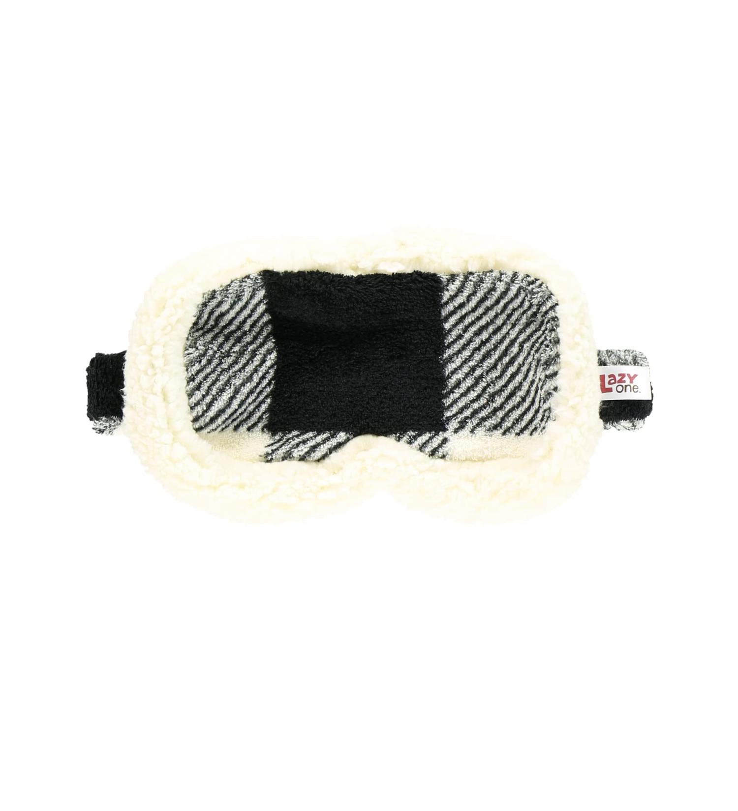 LazyOne Washable Plush Black and White Plaid Sleep Mask for Women - Adults Eye Cover - 1 Count Pack - Buy Online on GoSupps.com