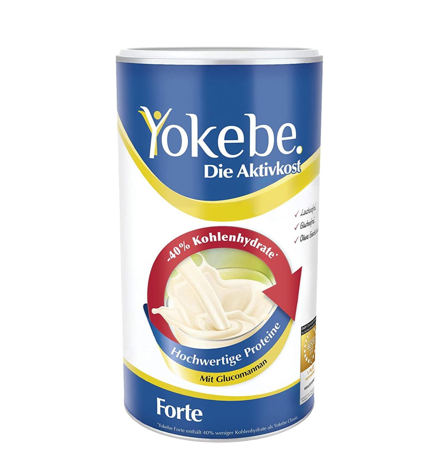 YOKEBE FORTE - Weight Loss Diethake | 40% Less Carbs Gluten-Free Lactose-Free Vegetarian | Low-Calorie Protein Drink - 500g (10 Portions) - Buy Online on GoSupps.com