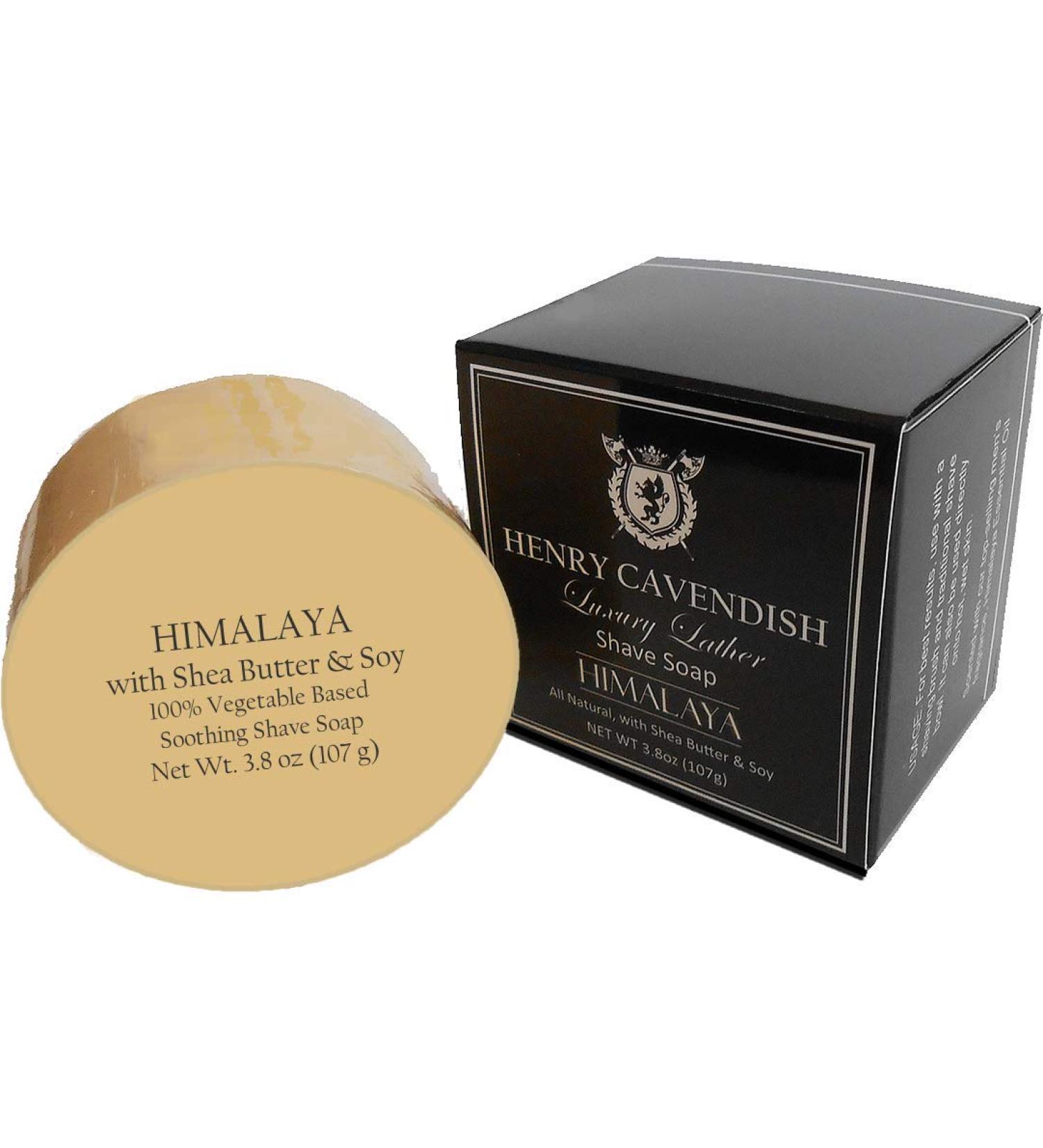 Henry Cavendish Himalaya Shaving Soap - Shea Butter & Coconut Oil, 3.8 oz Puck Refill - All Natural, Rich Lather, Smooth Shave for Men & Women - Buy Online on GoSupps.com