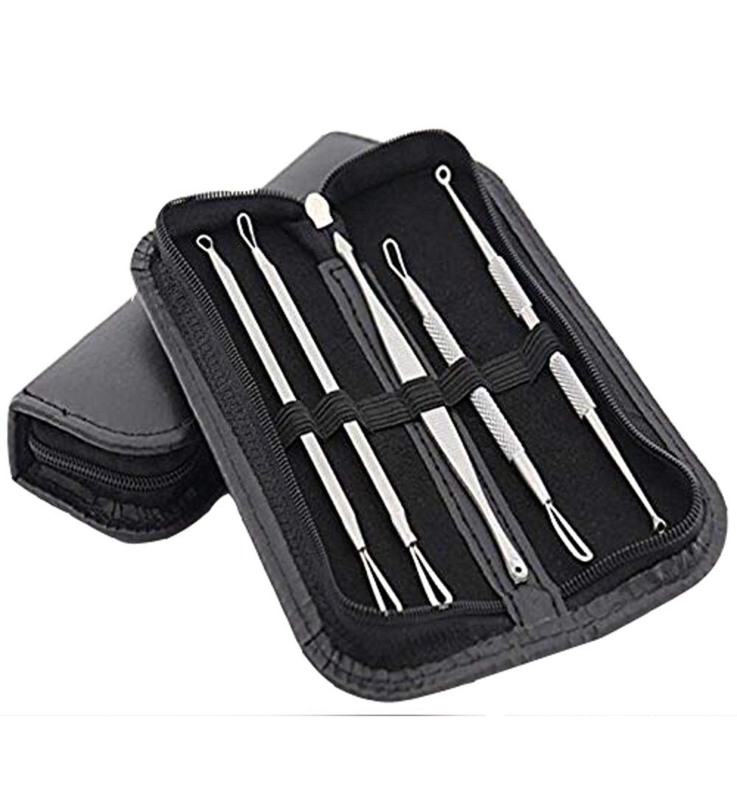 Blackhead Remover Kit LightBiz Extractor Removal Set 5Pcs Professional Stainless Steel Pimple Popper Tool Treatment for Whitehead Blemish Acne Comedone Pimple Popping - Buy Online on GoSupps.com