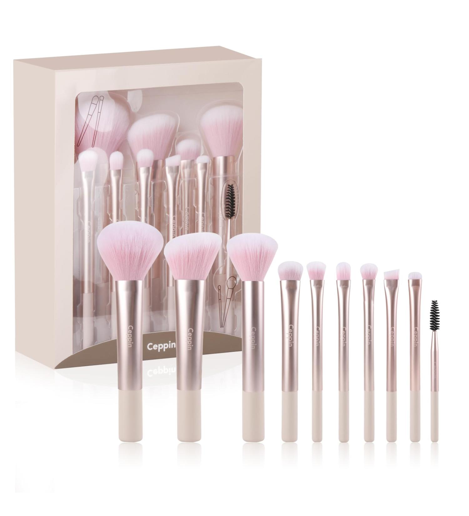 10-Piece Small Makeup Brush Set | Premium Synthetic Bristles for Blending Contouring & Highlighting | Ideal Travel & Personal Use - Buy Online on GoSupps.com