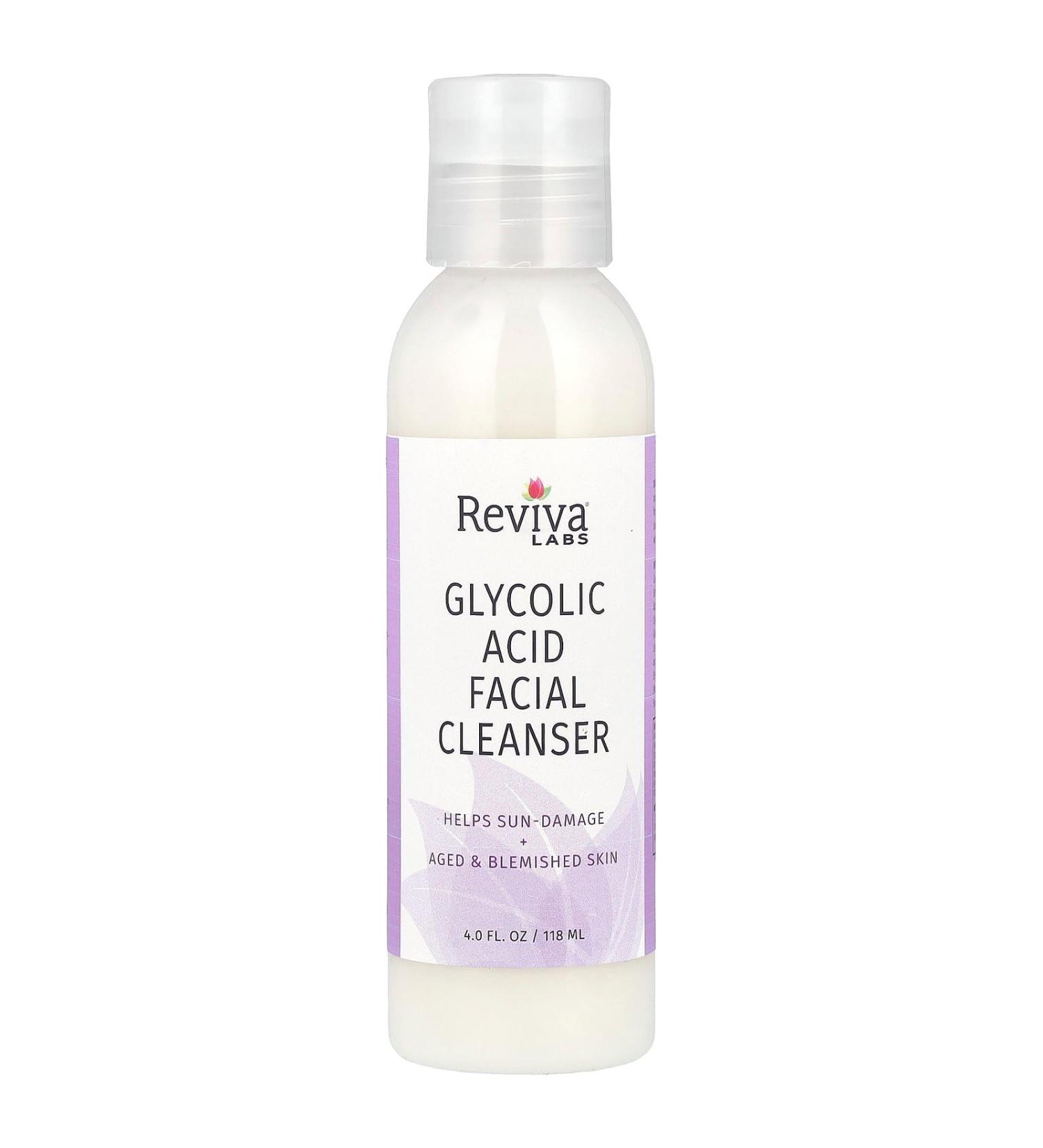 Reviva Labs Glycolic Acid Facial Cleanser - Exfoliating Cleanser for Radiant Skin | Shop Internationally - Buy Online on GoSupps.com