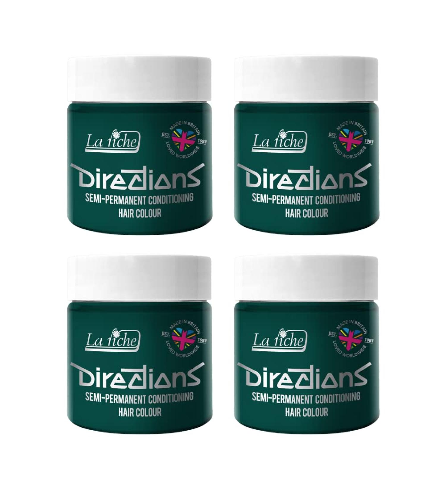 La Riche Directions Semi-Permanent Hair Color 100 ml Jar 4 Pack (Alpine Green) Alpine Green 100 ml (Pack of 4)