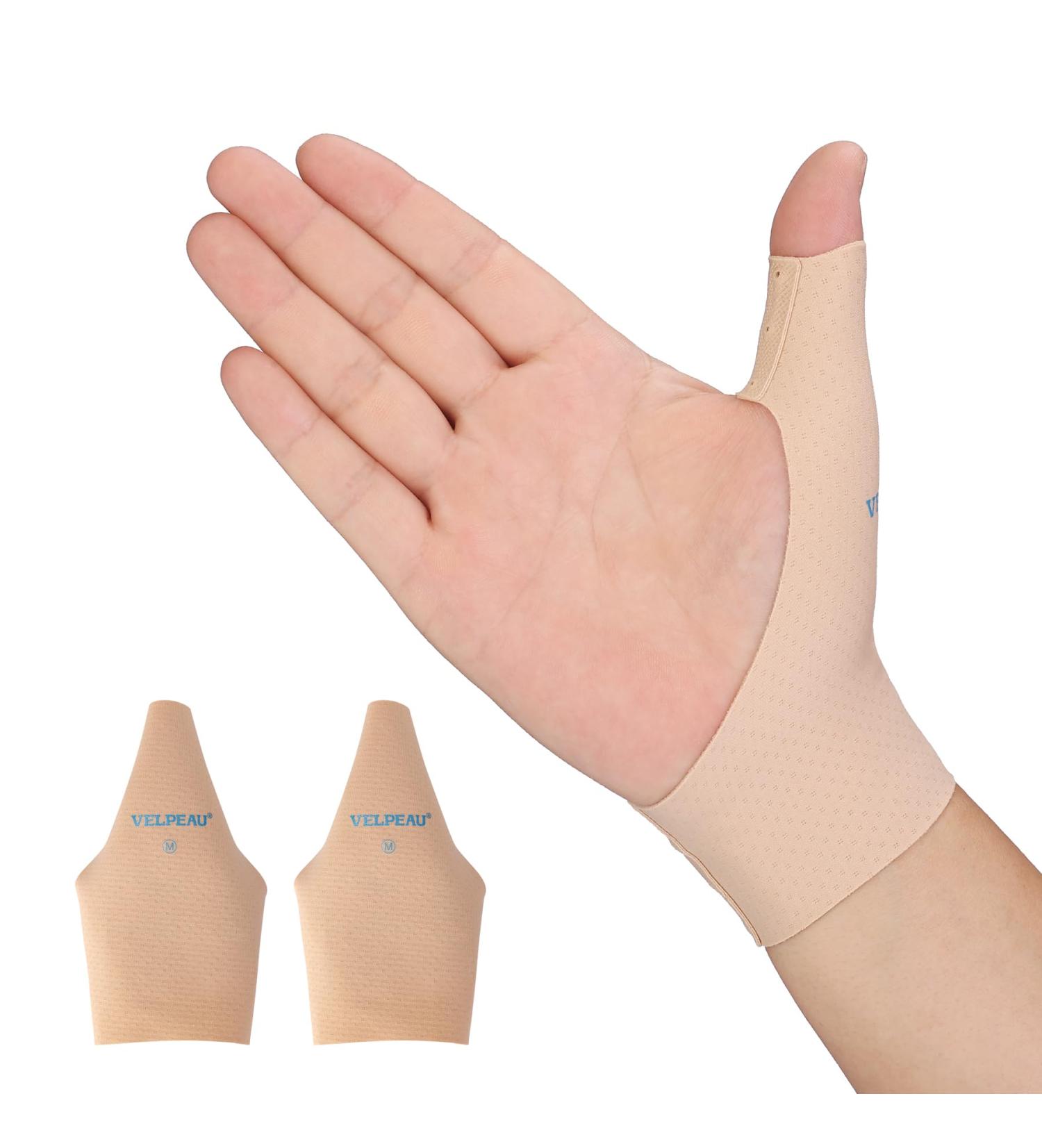 Velpeau Thumb Wrist Compression Sleeve for Arthritis Pain - 2 Pcs Elastic Liner for Splint Right & Left Hands Beige Medium Long Version - Buy Online on GoSupps.com