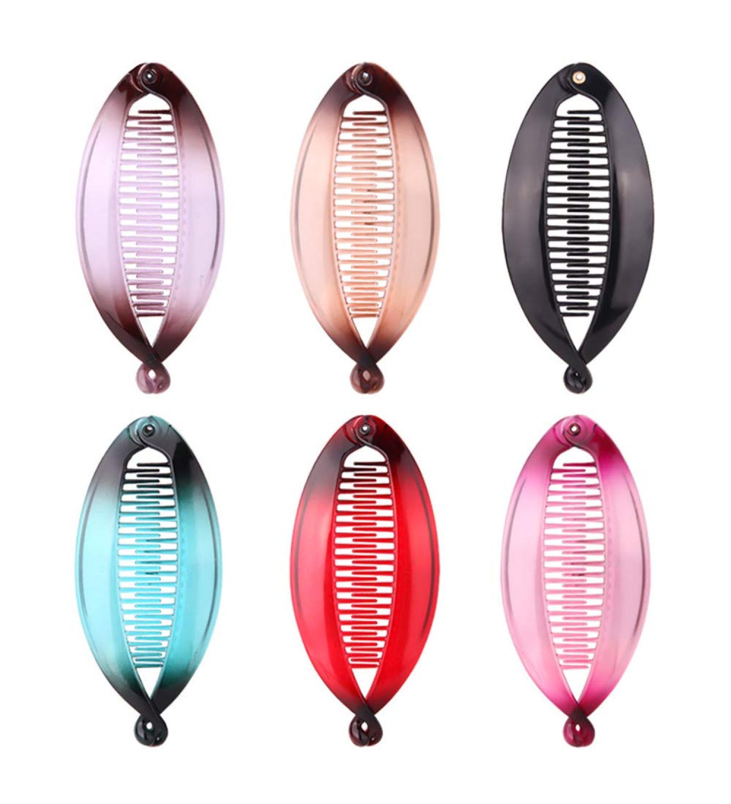 Smrroy 6 Pcs Banana Hair Clips - Resin Fishtail Comb Headdress for Women - Buy Online on GoSupps.com