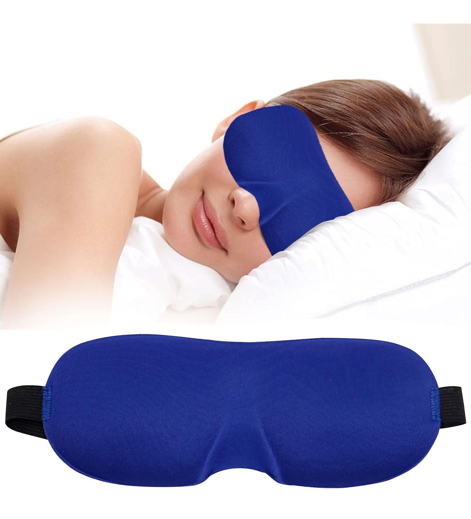 3D Contoured Luxury Blindfold Sleep Mask - Light Blocking Eye Blinder - Adjustable Strap - Royal Blue - For Men & Women - Soft & Comfortable - Travel & Shift Work - Buy Online on GoSupps.com