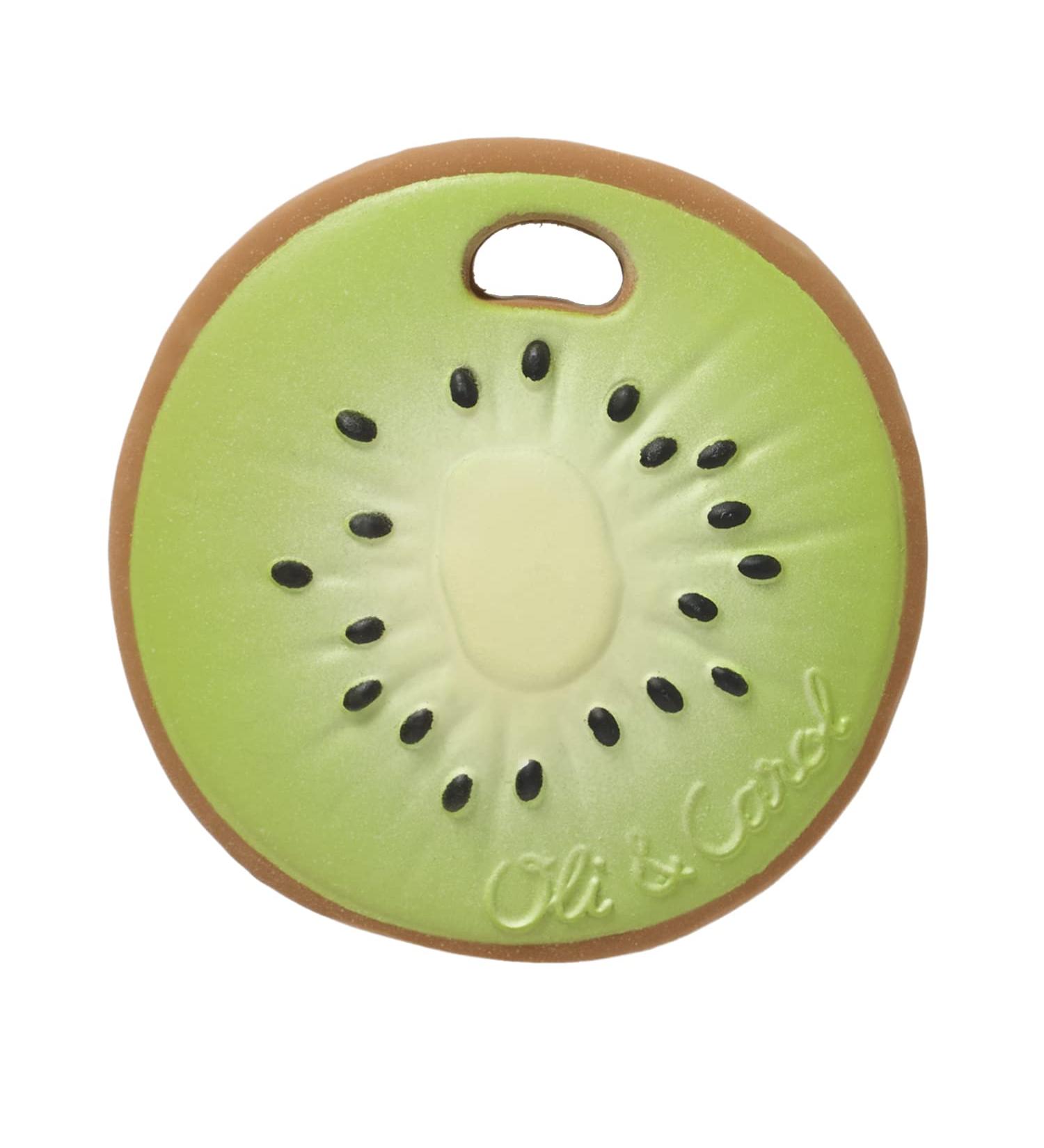 Oli & Carol Natural Rubber Mini Teether - Green Jose Antonio The Kiwi | Eco-Friendly Baby Toy for Teething Relief - Buy Online on GoSupps.com