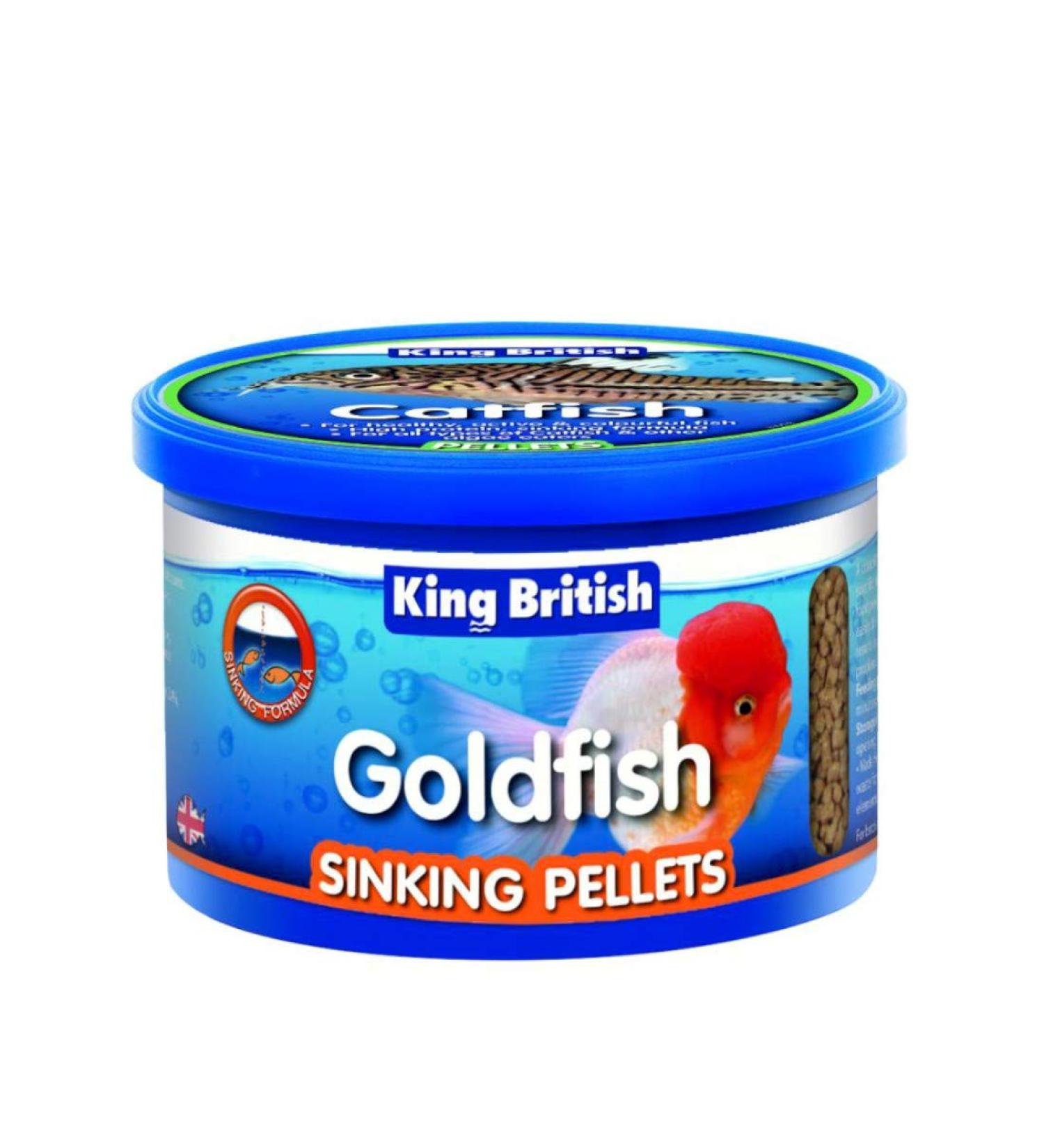 King British Goldfish Sinking Pellets 140g 840g Pack of 6