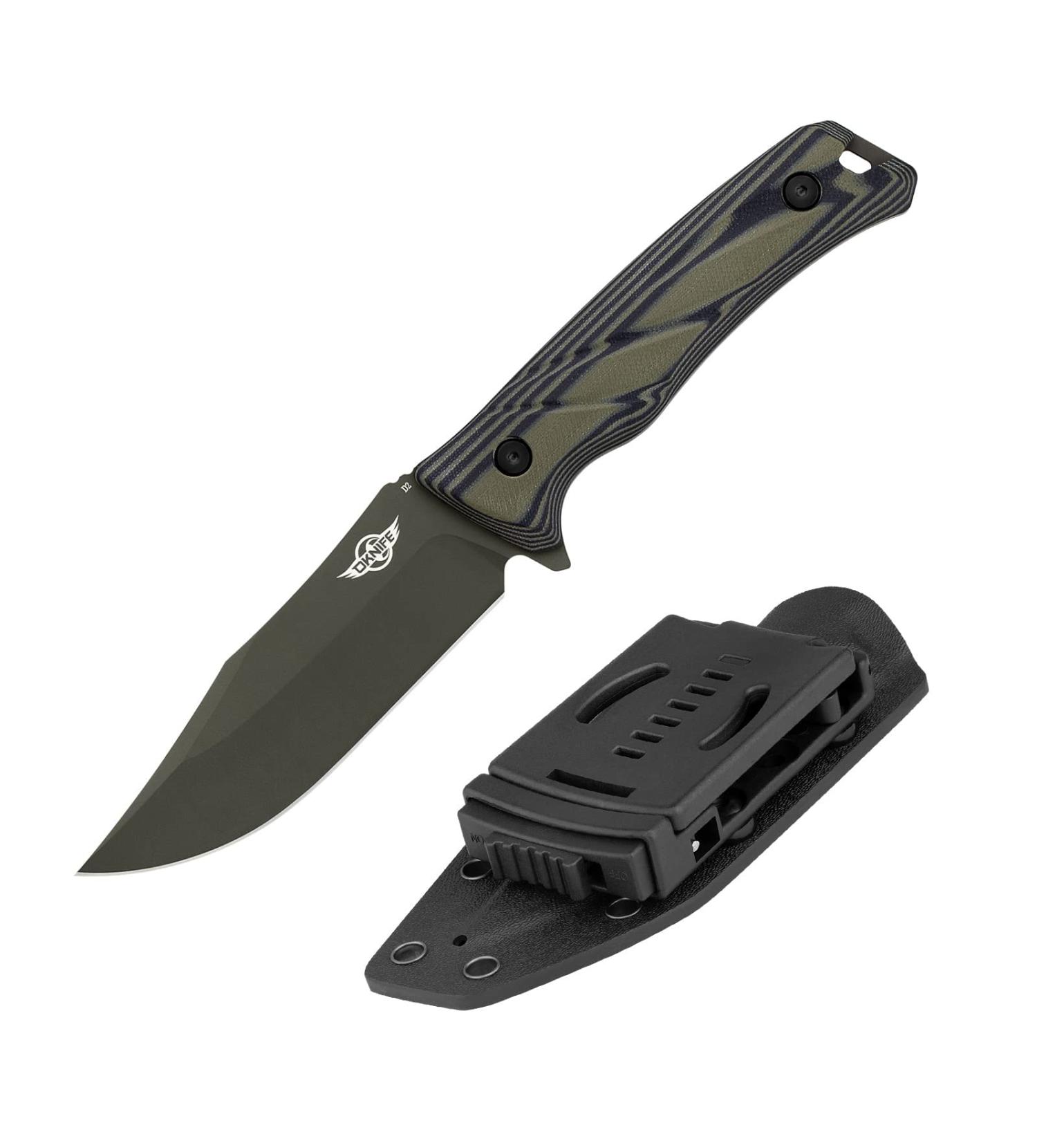 Oknife Fortitude Hunting Knife - D2 Blade Full Tang G10 Handle Survival & Bushcraft Knife with Clip for Camping & Hunting - Buy Online on GoSupps.com