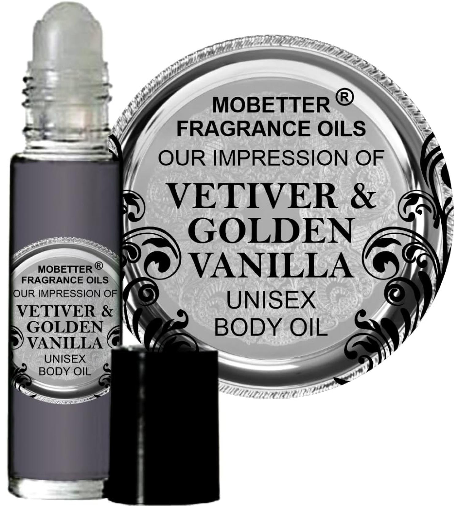 MOBETTER FRAGRANCE OILS Our Impression of Vetiver & Golden Vanilla Unisex Body Oil (10ml Roll On)