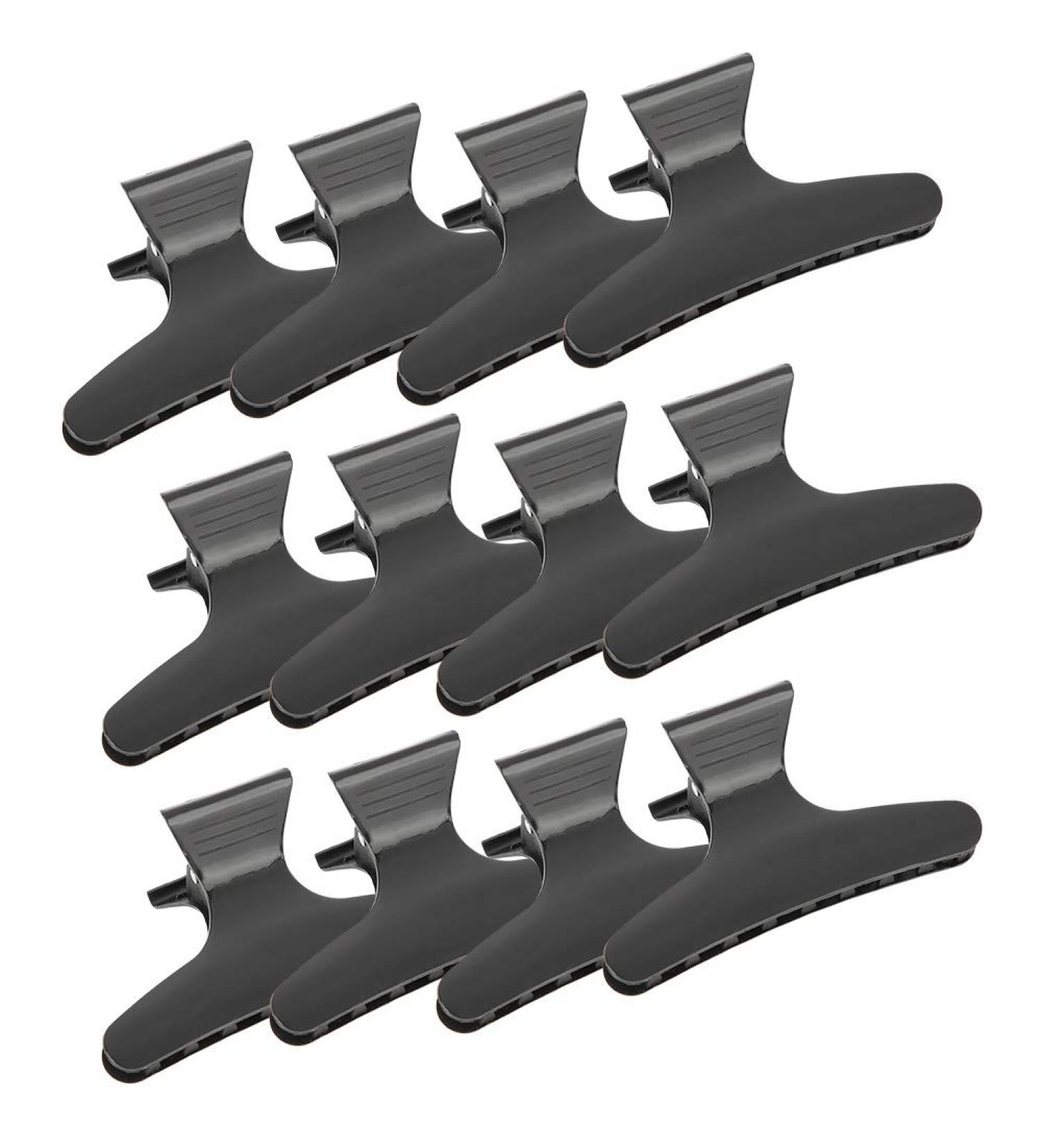 Buy Durable Hair Section Claw Clamps - 12pcs Black Butterfly Clips for Hairdressing | International Shipping Available - Buy Online on GoSupps.com