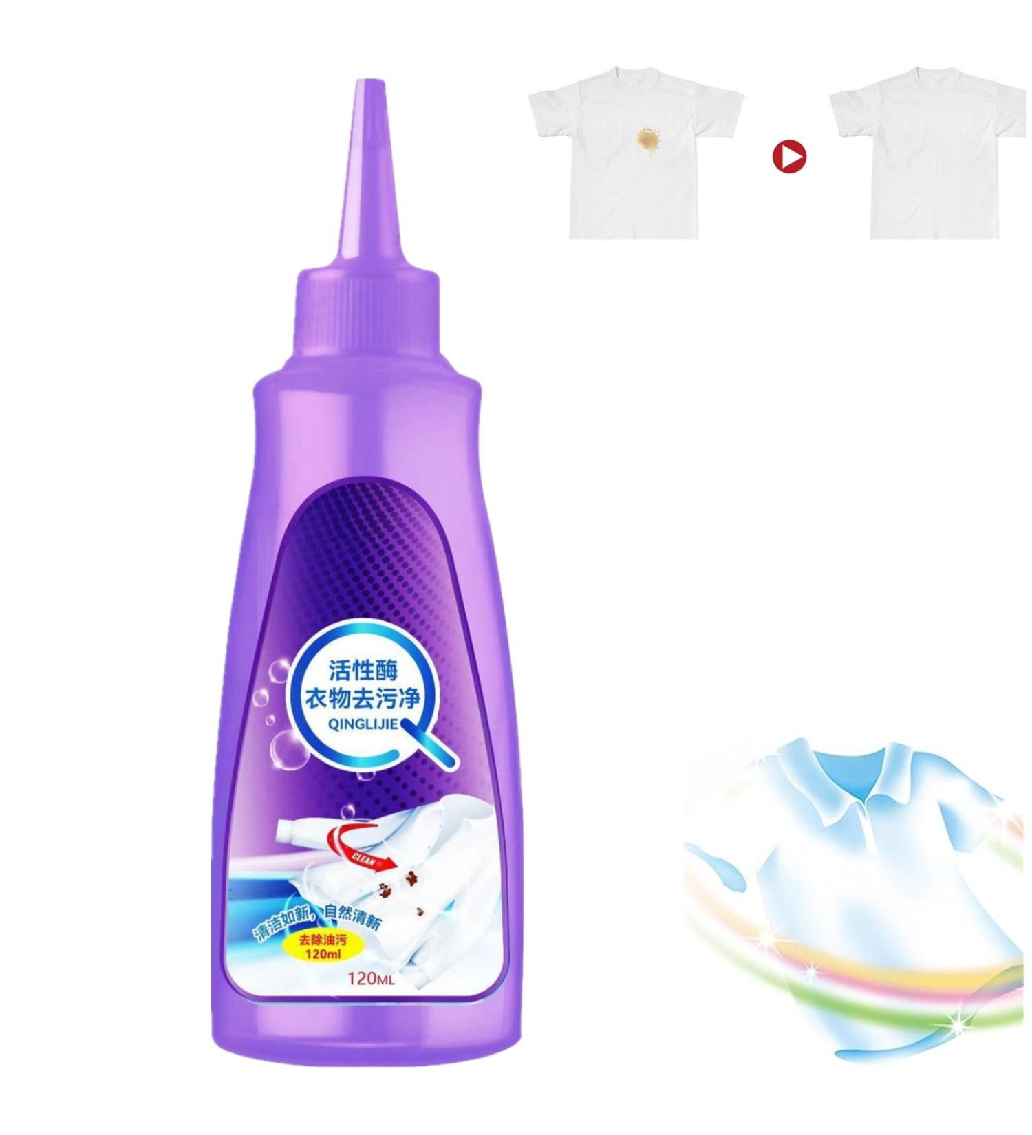 Active Enzyme Clothing Stain Remover Garment Stubborn Stain Cleaner Oil Remover Stain Remover For Clothes 120ml White Shirt Guardian Liquid Detergent For Most Types Of Clothes (1pc) - Buy Online on GoSupps.com