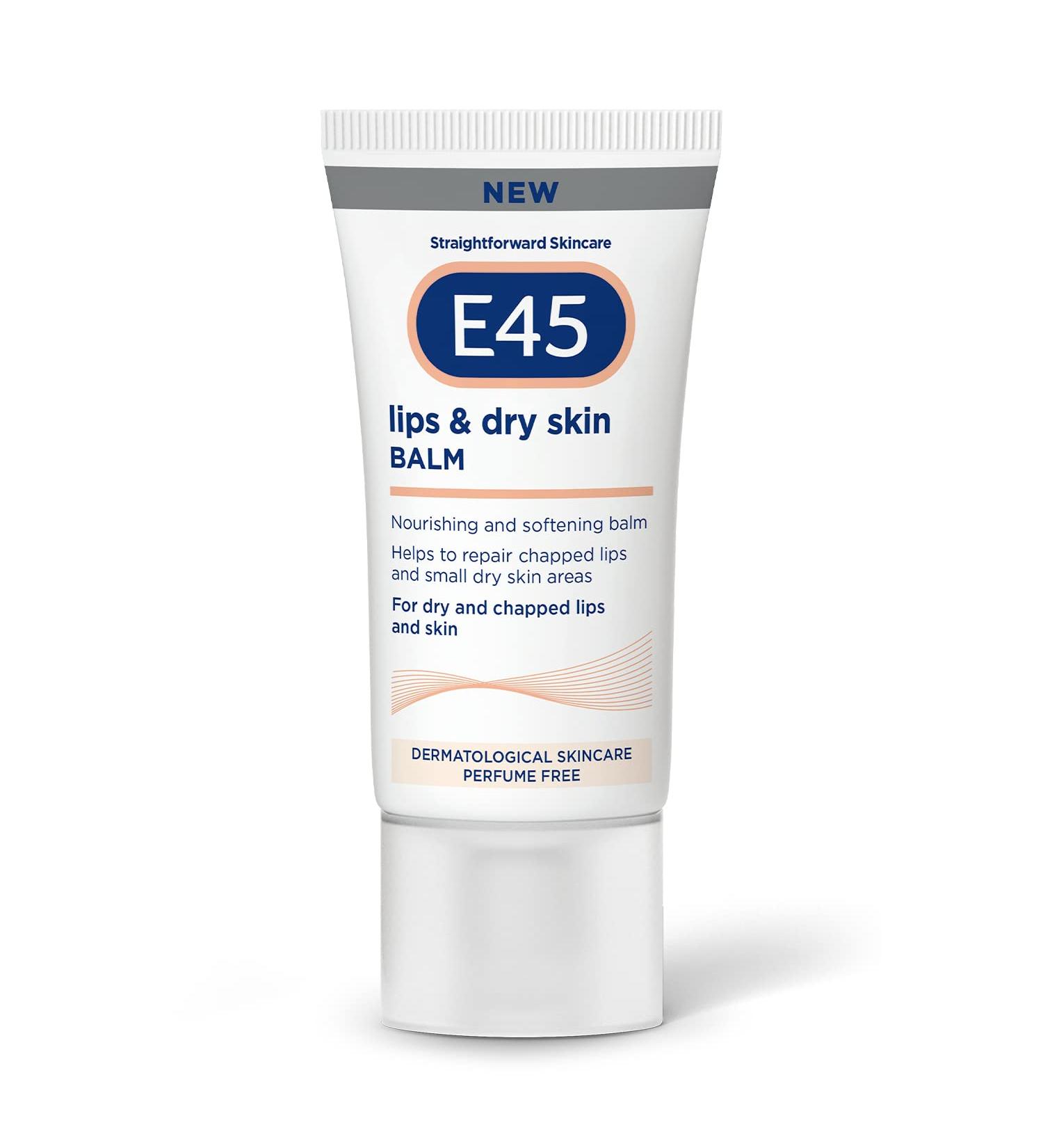 E45 Lips & Dry Skin Lip Balm - Moisturizing Natural Treatment for Dry, Cracked Lips & Skin - Enriched with Vitamin E - 30ml - Buy Online on GoSupps.com