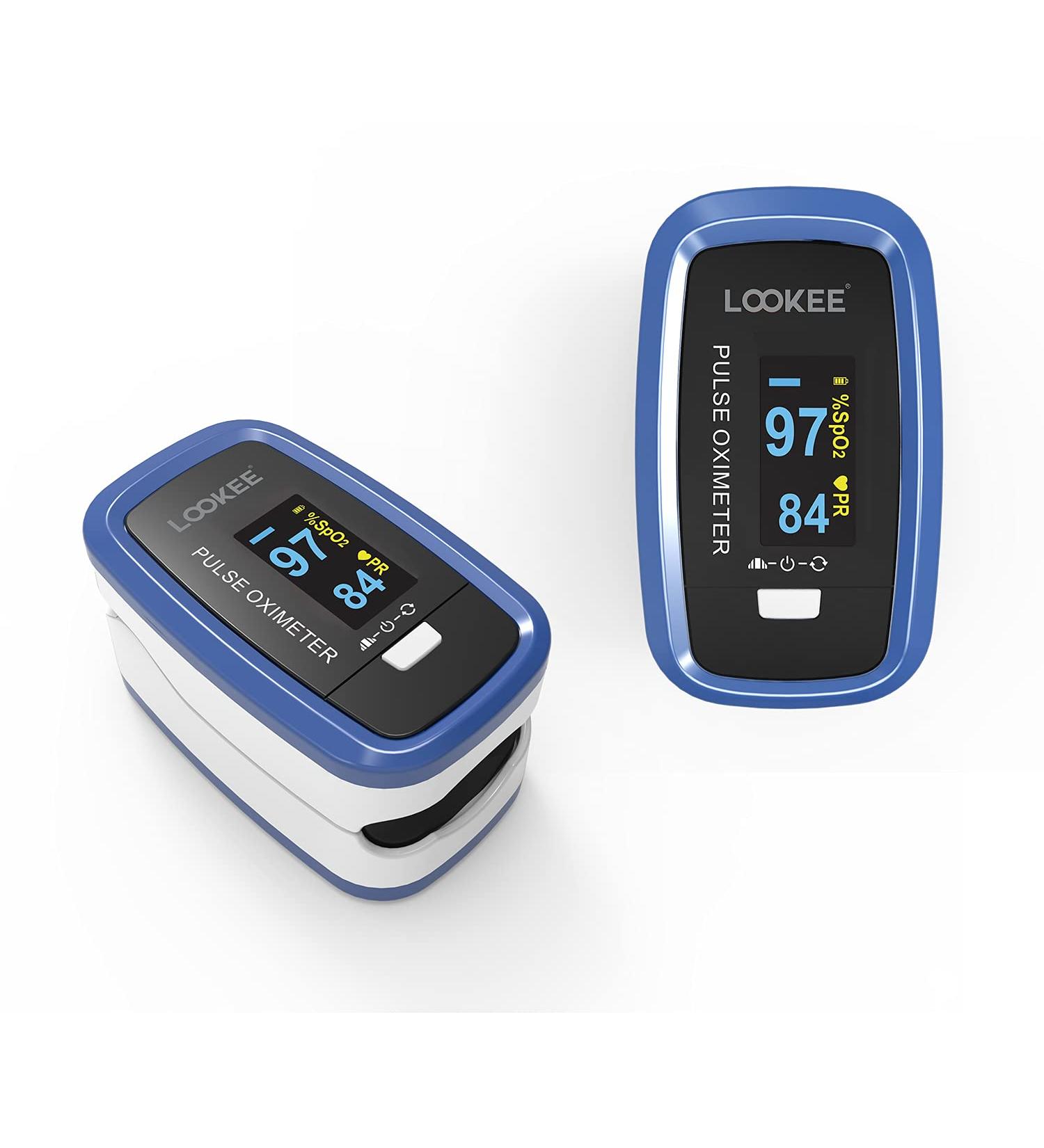 LOOKEE LK50D1A Deluxe Pulse Oximeter - Accurate Finger SpO2 Blood Oxygen Monitor with OLED Display Plethysmograph & Pulse Graph | Auto Rotate | FSA/HSA Eligible | Ships Internationally - Buy Online on GoSupps.com