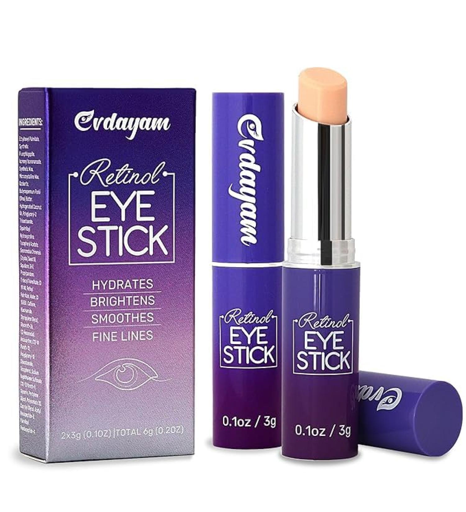 Evdayam Eye Cream for Dark Circles and Puffiness 2 packs Under Eye Balm Stick with Caffeine Eye Brightener Stick for Eye Bags Wrinkles Fine Lines  - Buy Online on GoSupps.com