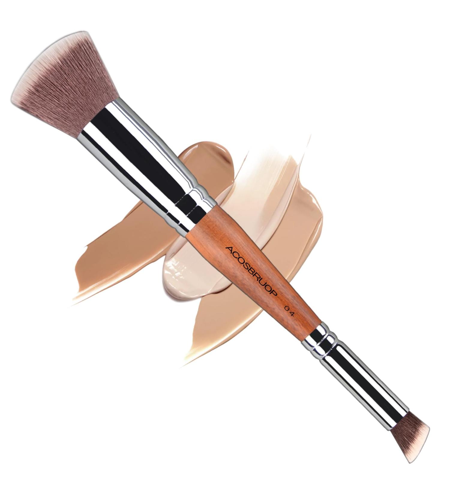 Double Ended Makeup Brush Set - Foundation & Concealer Brush for Liquid & Cream Applications | Perfect for Flawless Under Eye Finish - Buy Online on GoSupps.com
