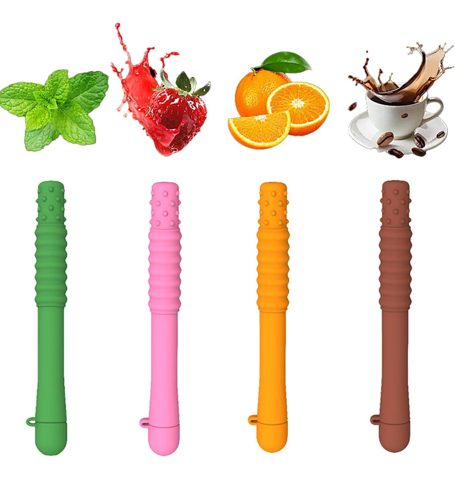 Chewable Essential Oil Breath Stick 4Pcs Chewable Breather Sticks Equipped with 8 Bold Replacement Cores for Travel Office Car (Multicolor) - Buy Online on GoSupps.com