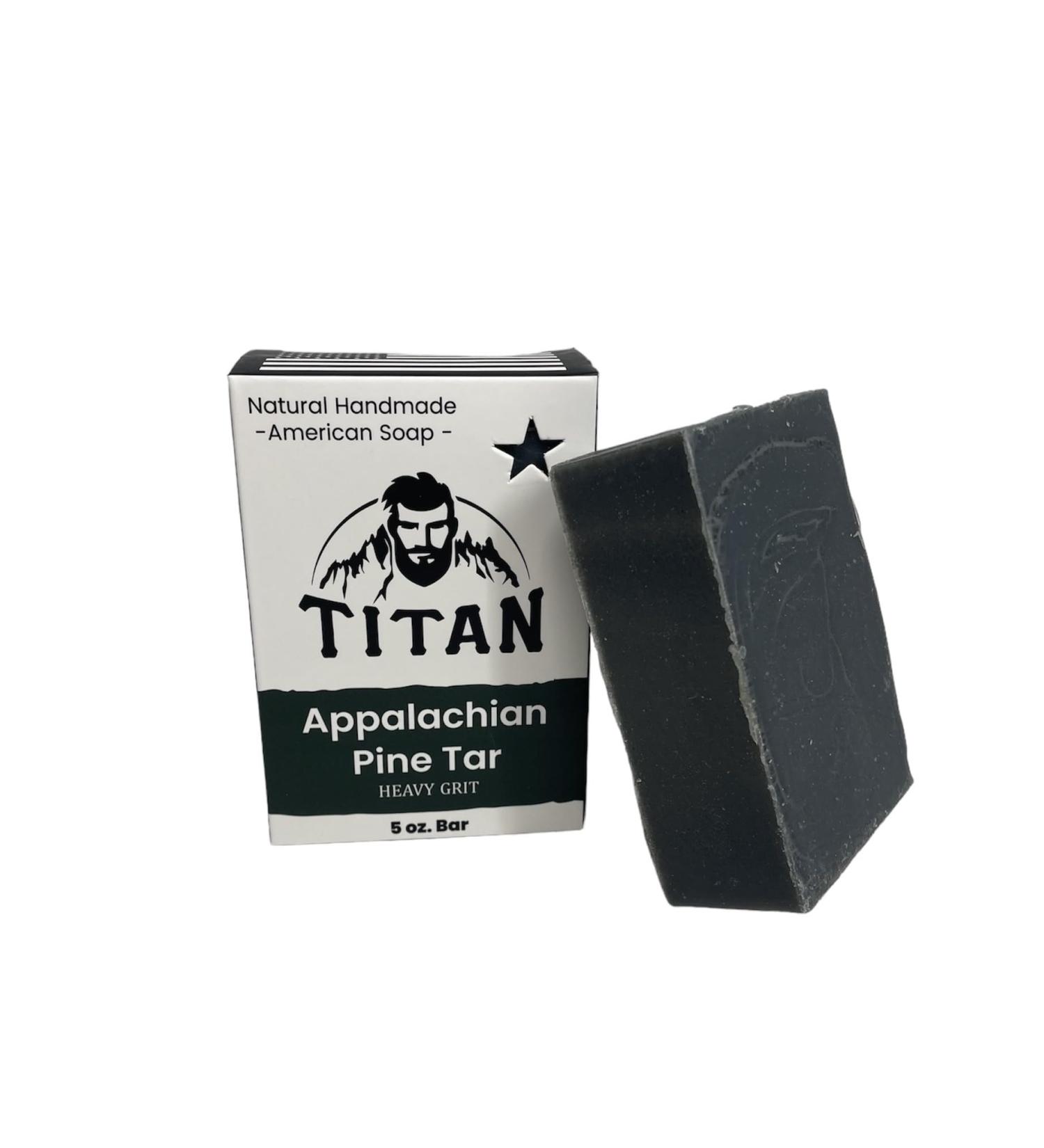 TITAN Natural Bar Soap for Men - Handmade Cold Process Soap with Appalachian Pine Tar | All Natural Ingredients | 5 oz - Shop Internationally - Buy Online on GoSupps.com