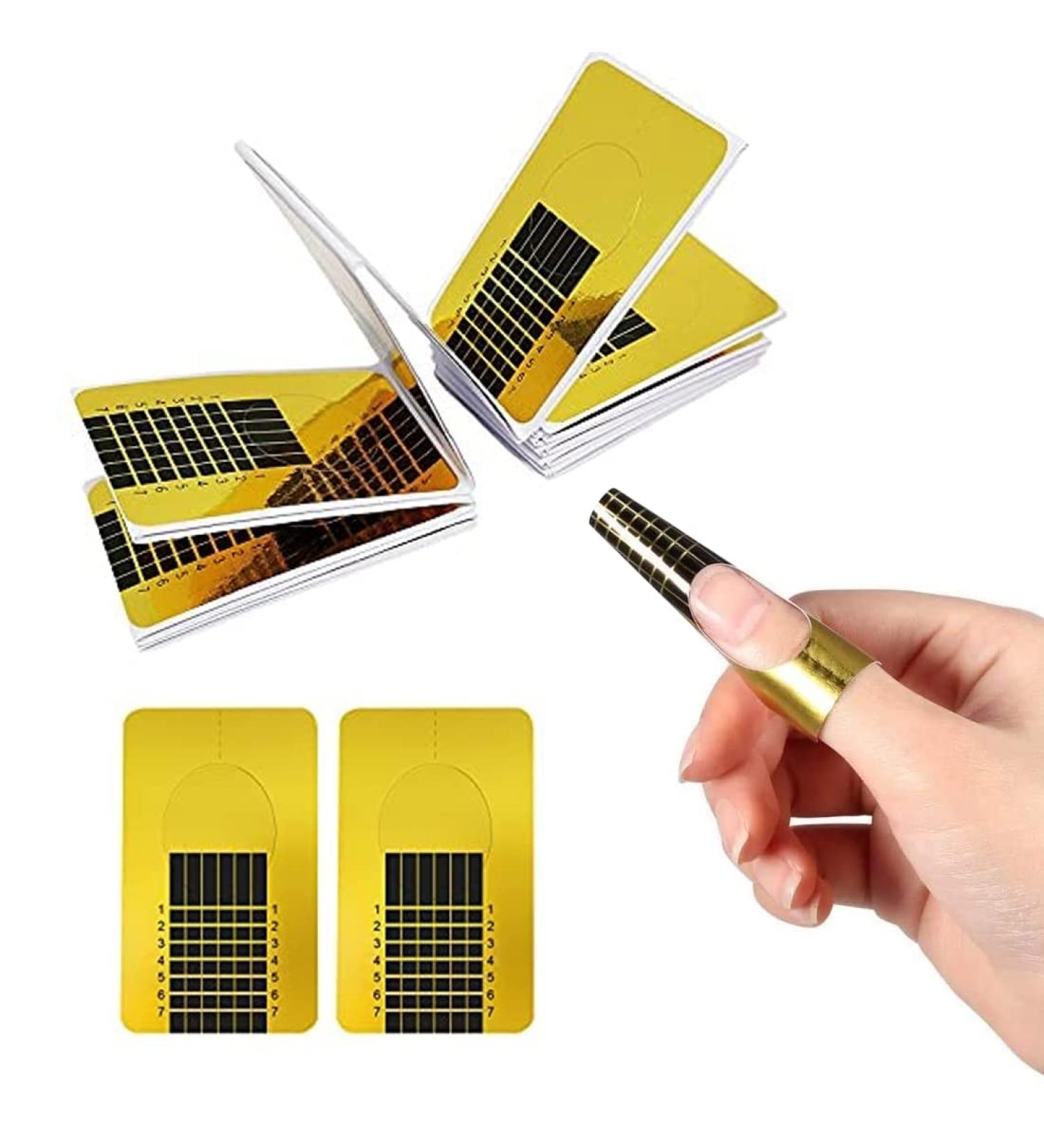 Menyiyds 200 Self-Adhesive Nail Templates - Gel Nail Extension & Styling Gold Templates for Perfect Designs - Buy Online on GoSupps.com