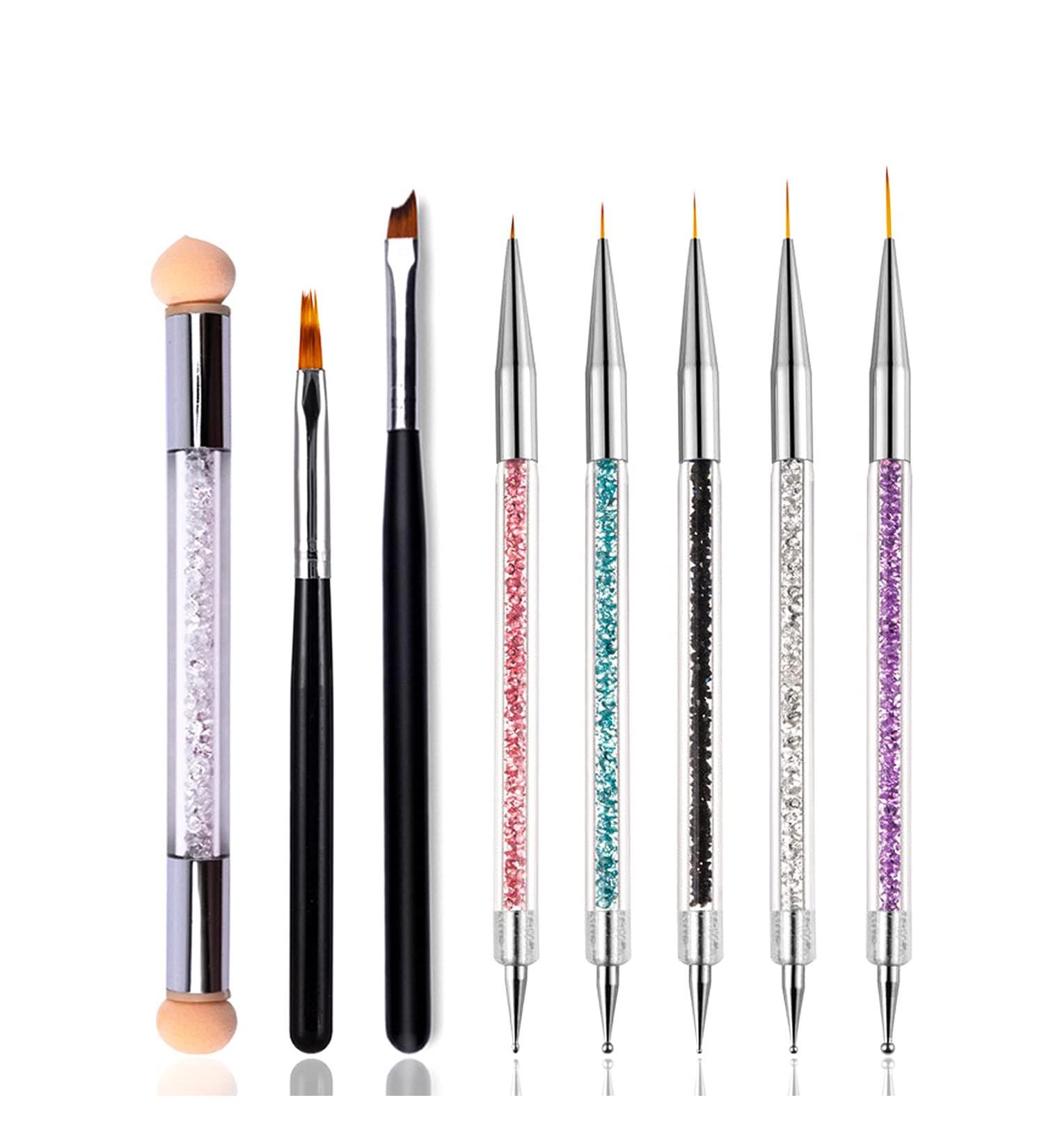 JERCLITY 8pcs Nail Art Brushes Set - Ombre, Dotting, French Tip, Lace, Gradient Painting Pens - Nail Sponges for Ombre Brush - Nail Art Tools Set KT09 - Buy Online on GoSupps.com