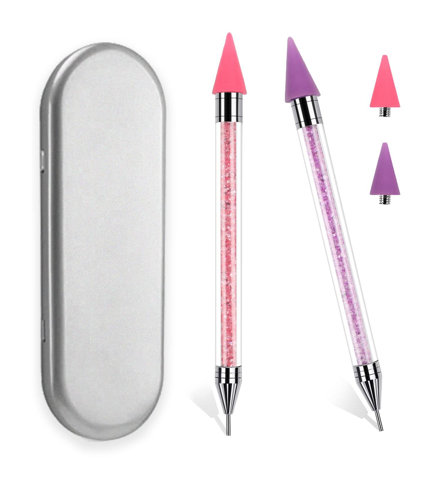 2 Pack Rhinestone Picker with Replaceable Wax Heads - Dual Ended Diamond Painting Pen Tool (Pink Purple) - Buy Online on GoSupps.com