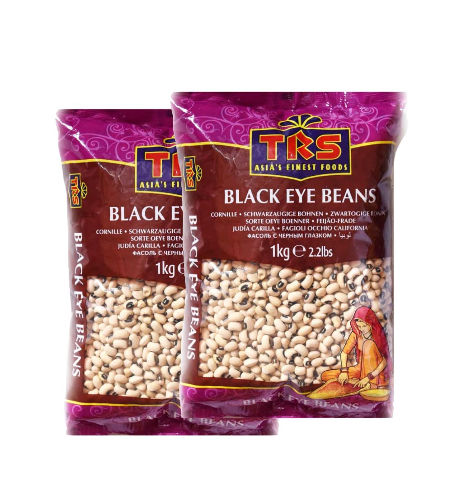 TRS Black eye Beans | 1Kg | Black Eyed Beans | Fiber Rich Source |GMO Free | Vegan | High Protein |Indian Origin (Pack of 2) - Buy Online on GoSupps.com