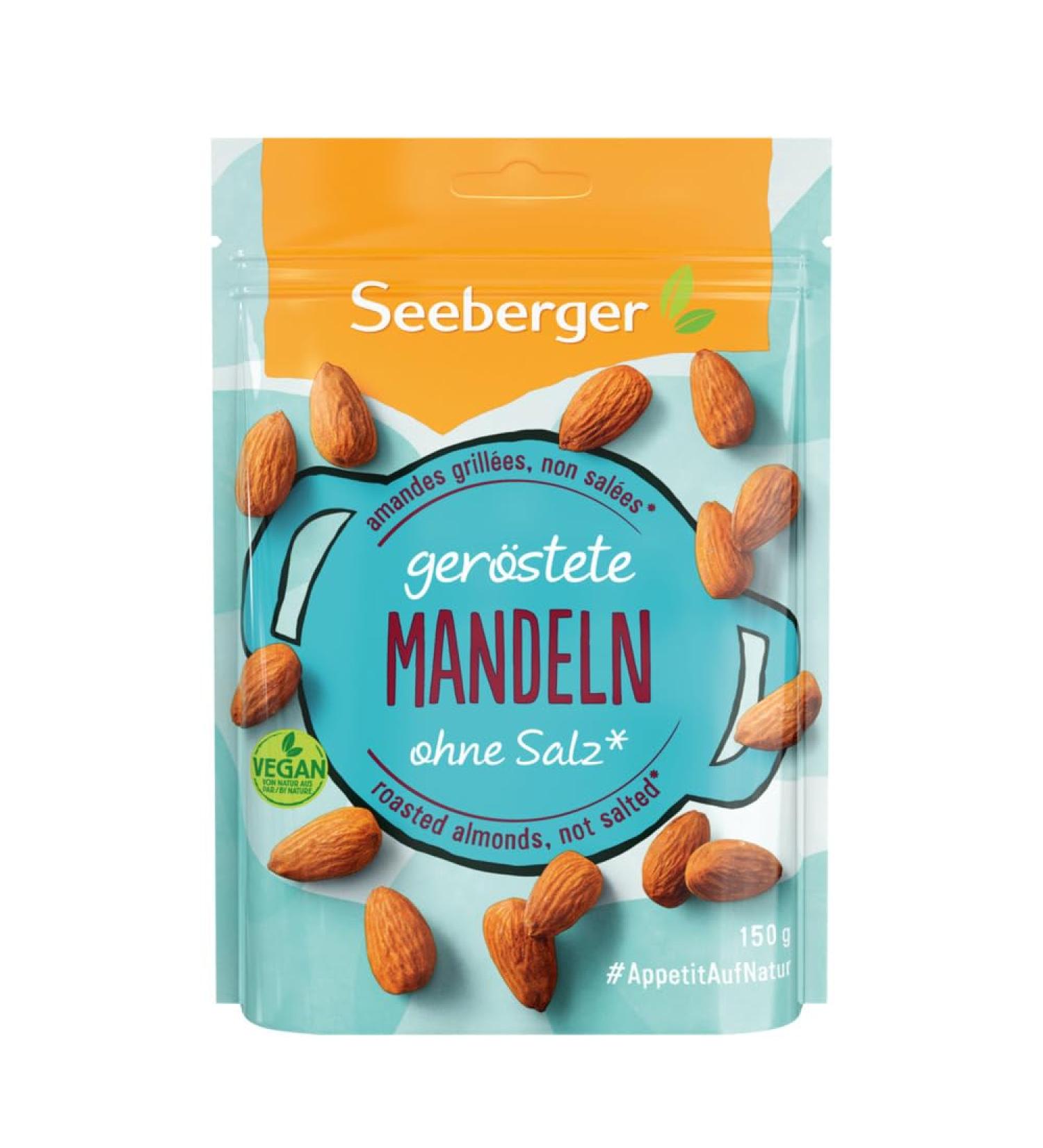 Seeberger Roasted Almonds 5 Pack - Large Crispy Vegan Kernels with Sweet Aroma & High Vitamin Content (150g Each) - Buy Online on GoSupps.com