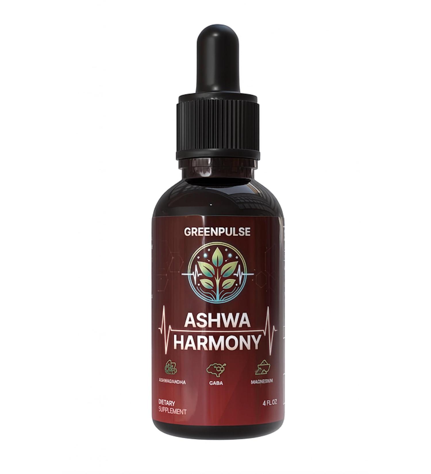 GREENPULSE LLC Ashwa Harmony - Adaptogenic Blend with Ashwaghanda GABA Magnesiuym Glycinate - 4 fl oz - Buy Online on GoSupps.com