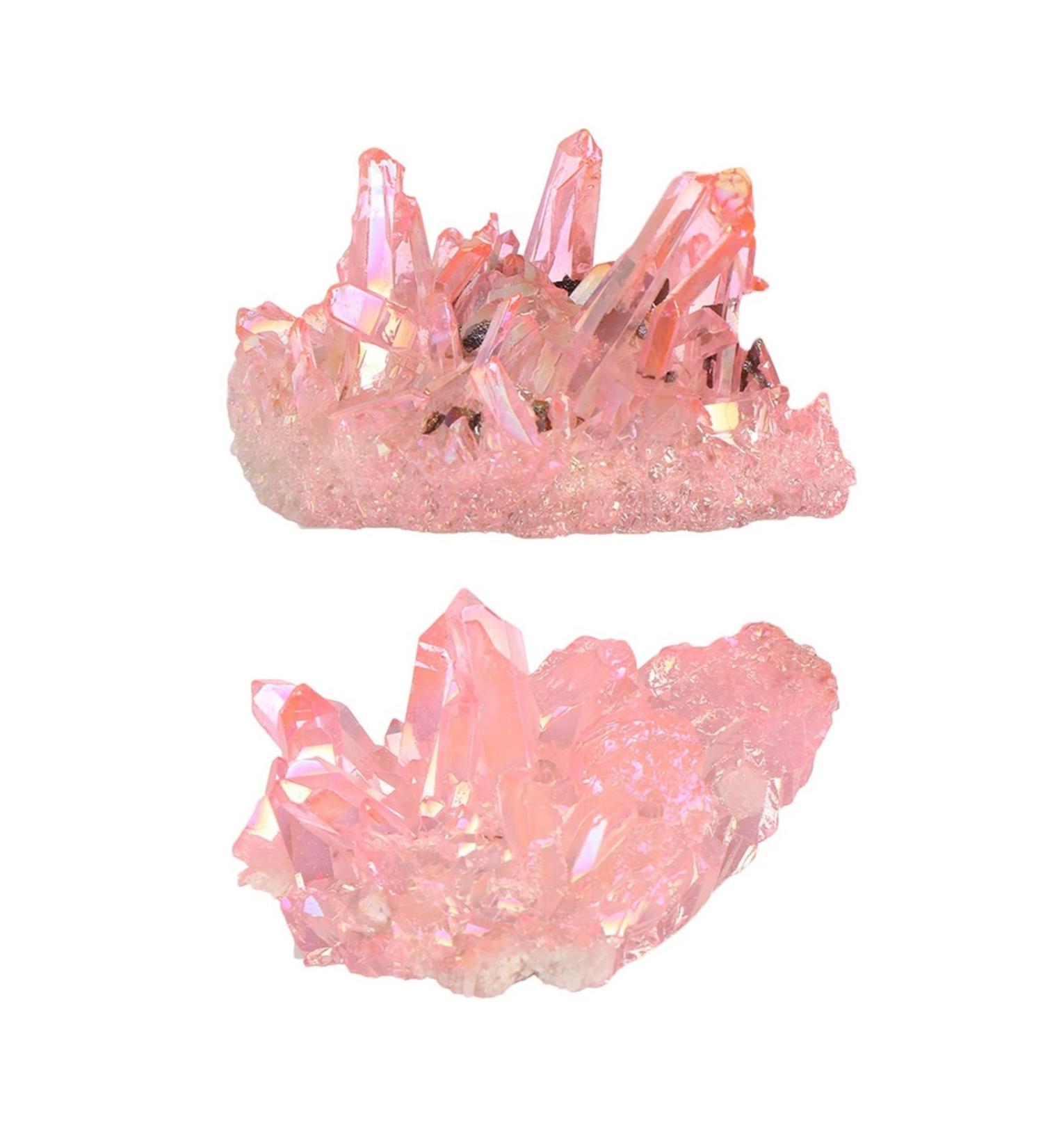 Gemstones and Crystals Colourful Aura Quartz Crystal Cluster Lucky Charm Natural Specimen Reiki Stone Electroplating Coated QINTINYIN Home Goods - Buy Online on GoSupps.com