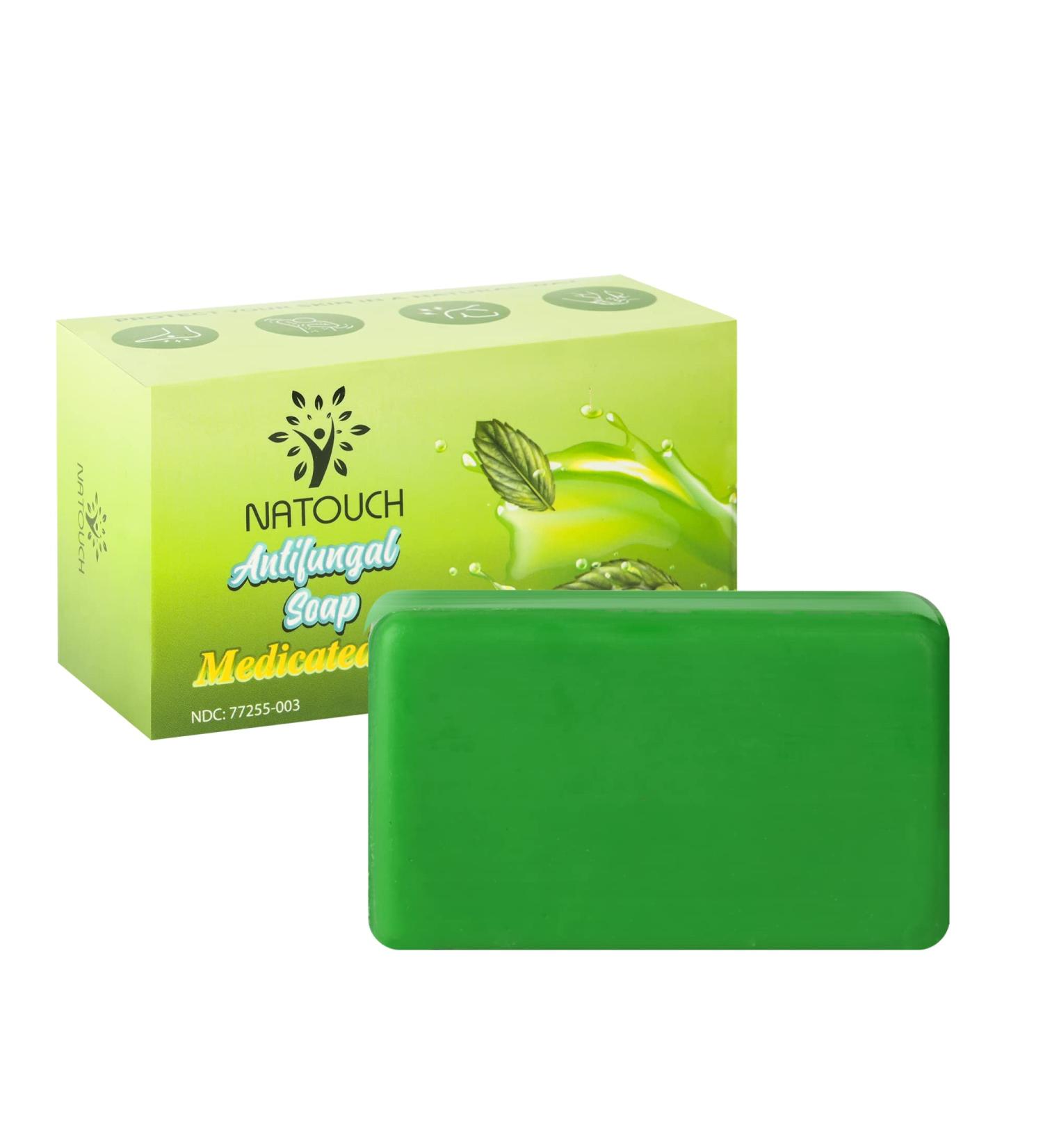 Natouch Antifungal Medicated Soap Bar 4oz - Tea Tree, Eucalyptus, Lavender - Athletes Foot, Jock Itch, Ringworm, Yeast Infection Treatment - Buy Online on GoSupps.com