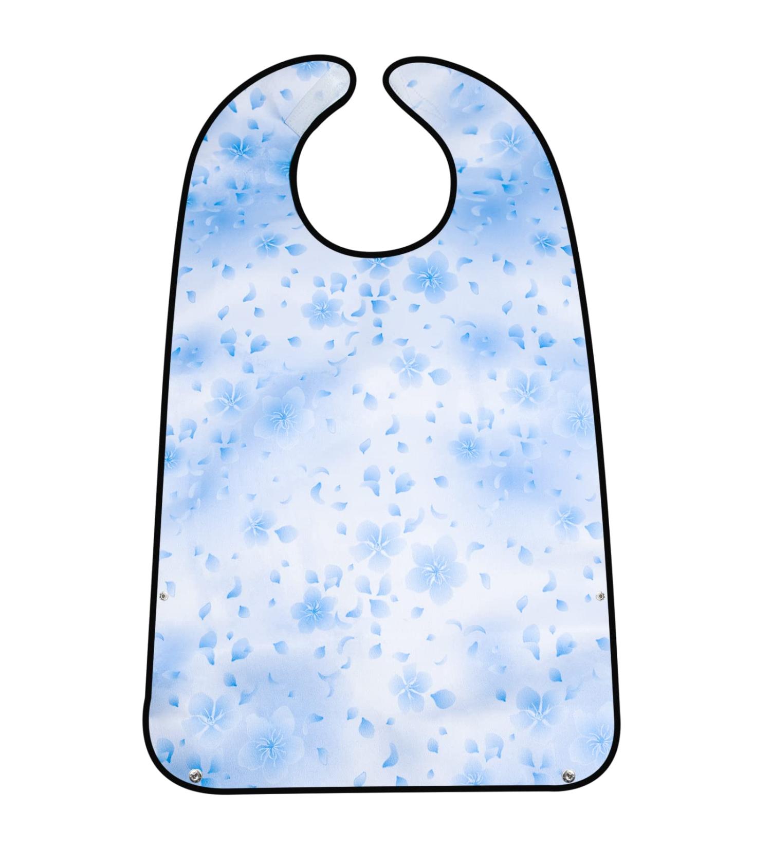 Morcheiong Washable & Reusable Adult Bibs for Men & Women - Perfect for Seniors with Optional Collecting Container - Blue - Buy Online on GoSupps.com