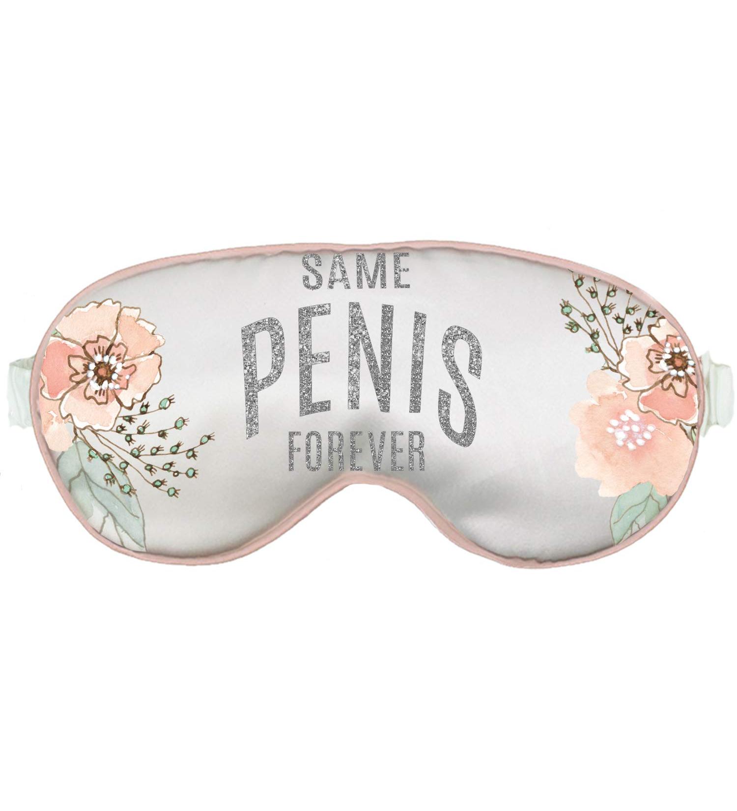 Same Penis Forever Bachelorette Party Favor - Silver Sparkle Floral Sleep Mask for Bridal Showers - Buy Online on GoSupps.com