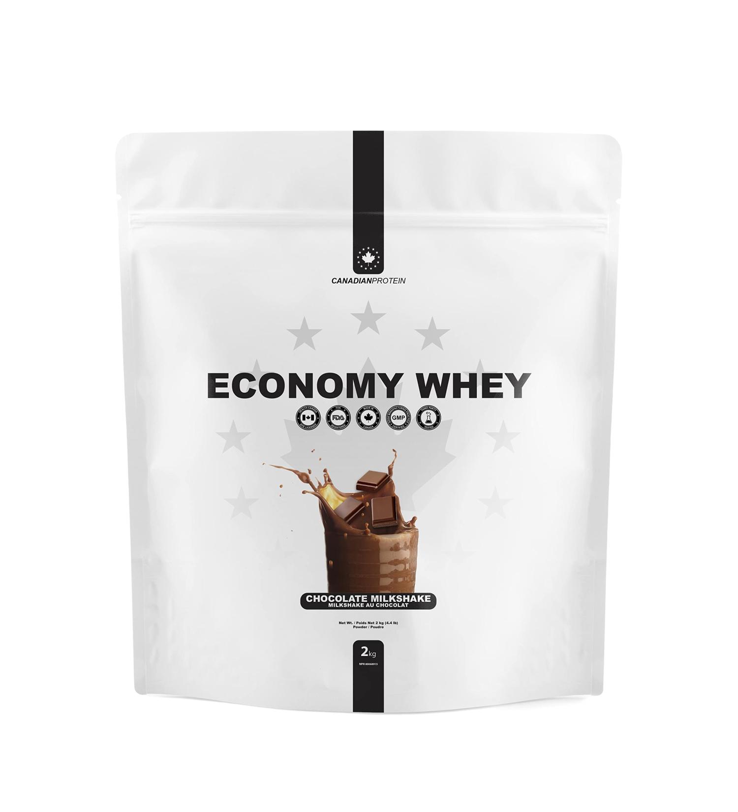 Canadian Protein Economy Whey 21g of Protein | 2 kg of Chocolate Milkshake Flavoured Low Carb Keto Friendly Workout Recovery Protein Shake Chocolate 2 kg - Buy Online on GoSupps.com
