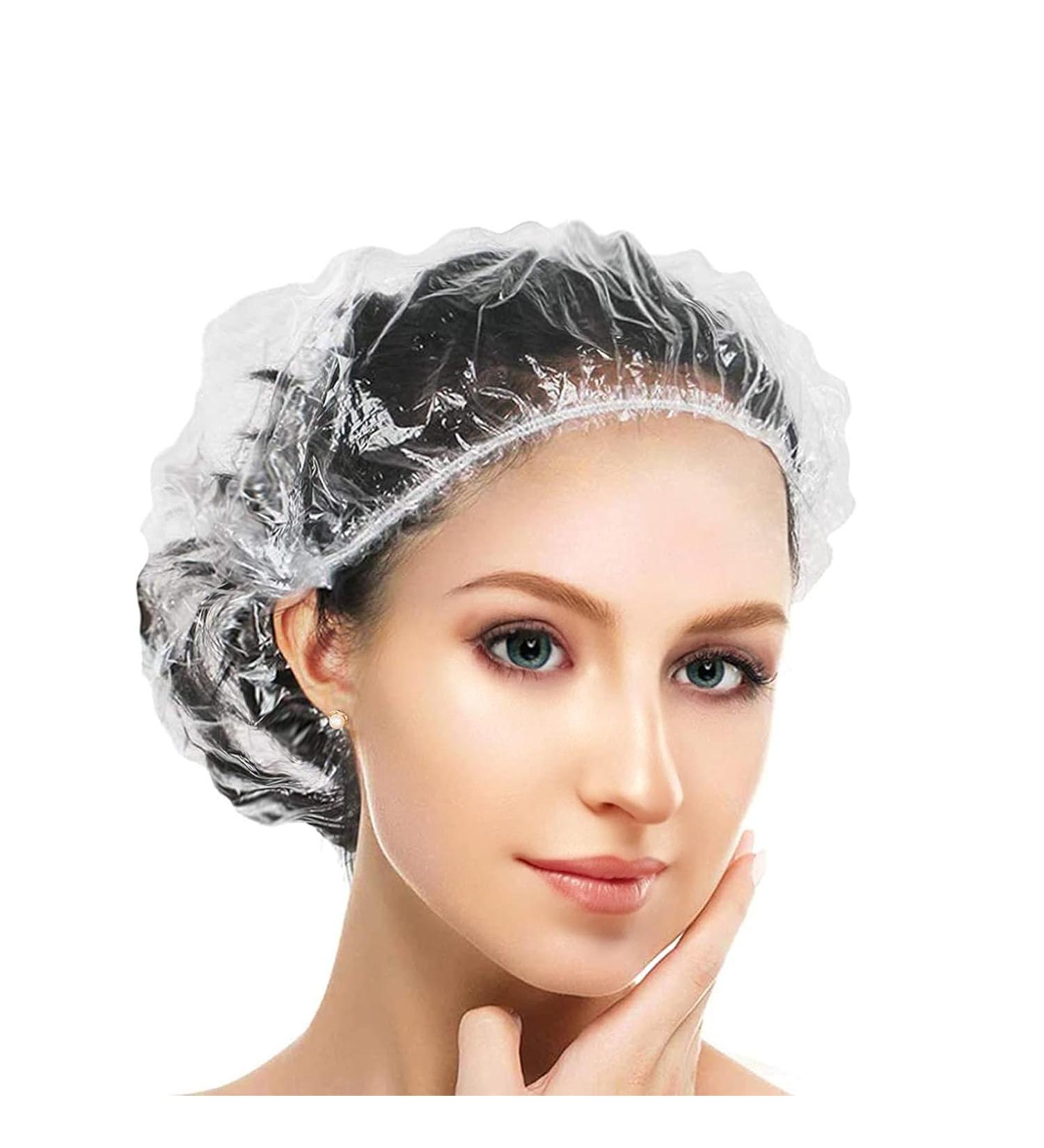 Disposable Shower Caps Plastic caps for hair Multi-Purpose Thickening Elastic Bath Cap Plastic Waterproof Clear Women Spa Men Hair Caps Home Use Hotel and Salon (100 PCS) - Buy Online on GoSupps.com