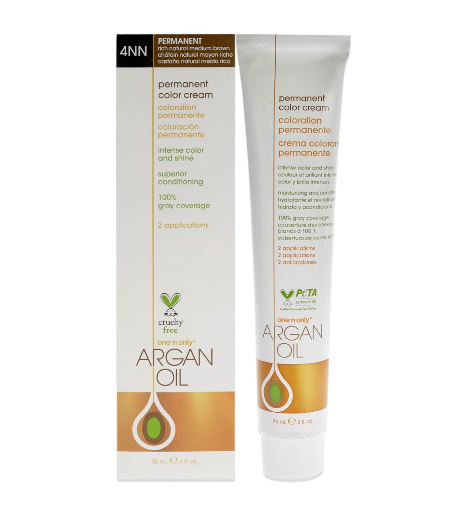 One N Only Permanent Hair Color - Argan Oil Hair Dye for Rich Tones & Gray Coverage - 4NN Rich Natural Medium Brown (3 oz) - International Shipping Available - Buy Online on GoSupps.com