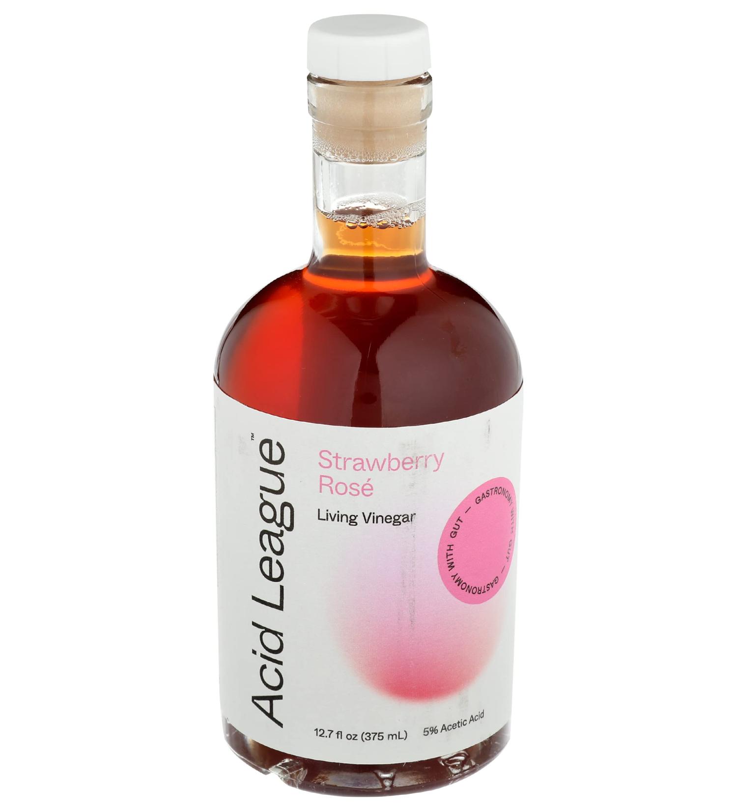 Acid League Strawberry Rose Vinegar - 12.7 Fl Oz | Premium Craft Vinegar - Buy Online on GoSupps.com