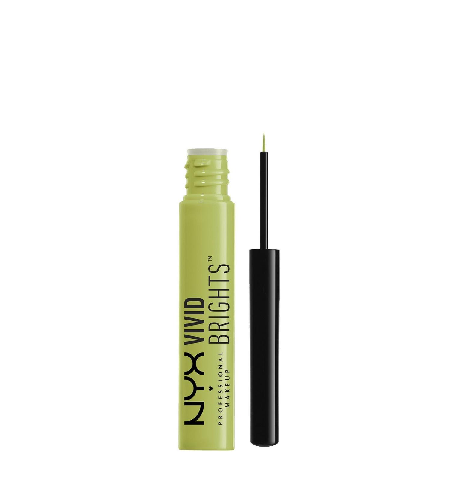 NYX Vivid Brights Liquid Eyeliner in Vivid Escape - Pastel Lime Green | Long-lasting Formula - Buy Online on GoSupps.com