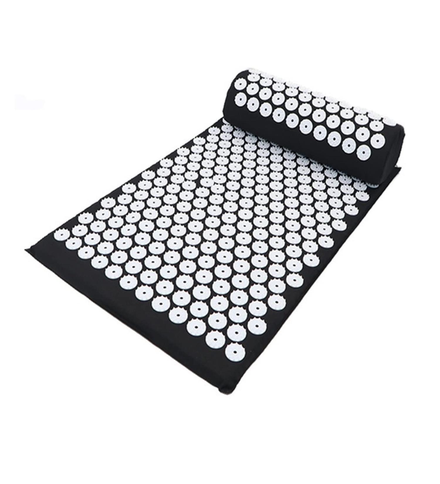 Dunlap Massage Cushion - Acupressure Yoga Mat for Stress Relief & Back Pain Black Spike Massage Pillow - Buy Online on GoSupps.com