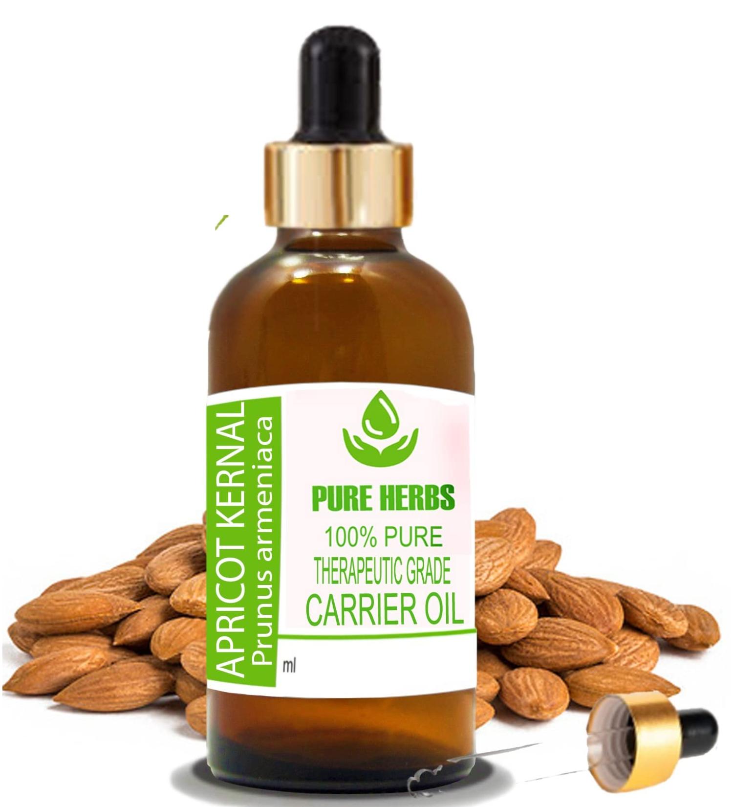 Pure Herbs Apricot Kernel Oil 50ml | Natural Therapeutic Carrier Oil with Pipette | International Shipping - Buy Online on GoSupps.com