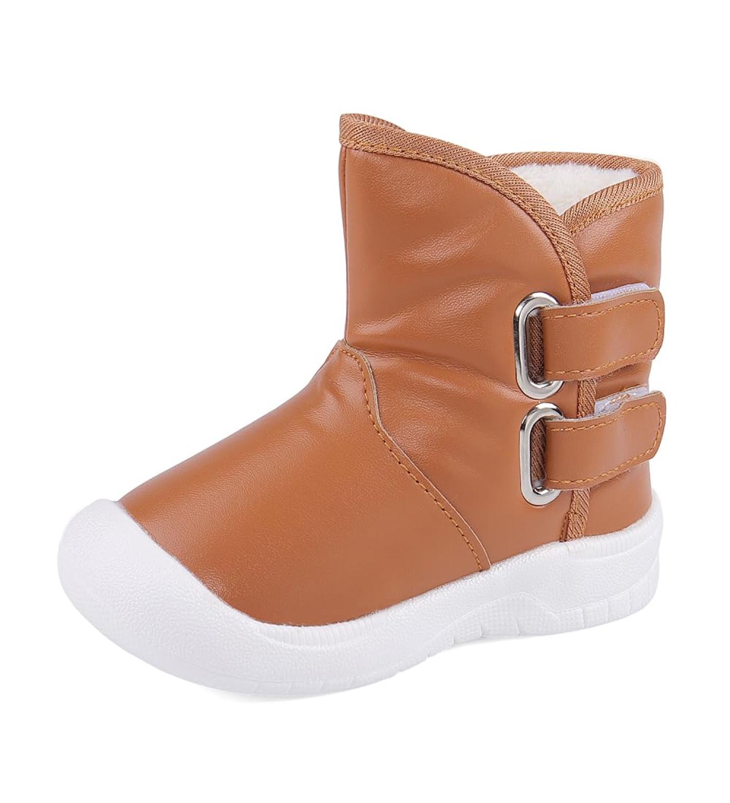 LACOFIA Toddler Winter Snow Boots | Anti-Slip Rubber Sole | Waterproof & Warm | Size 6 UK Child | Brown - Buy Online on GoSupps.com