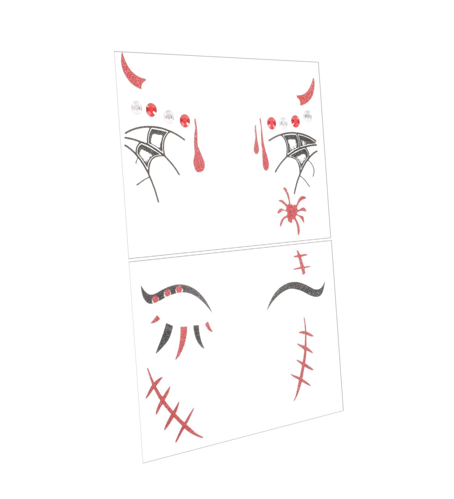 Abaodam 2 Sheets Halloween Decorations Sticker Plastic Party for Children Halloween Cosplay Props Fake face Face Funny Eye Patch - Buy Online on GoSupps.com