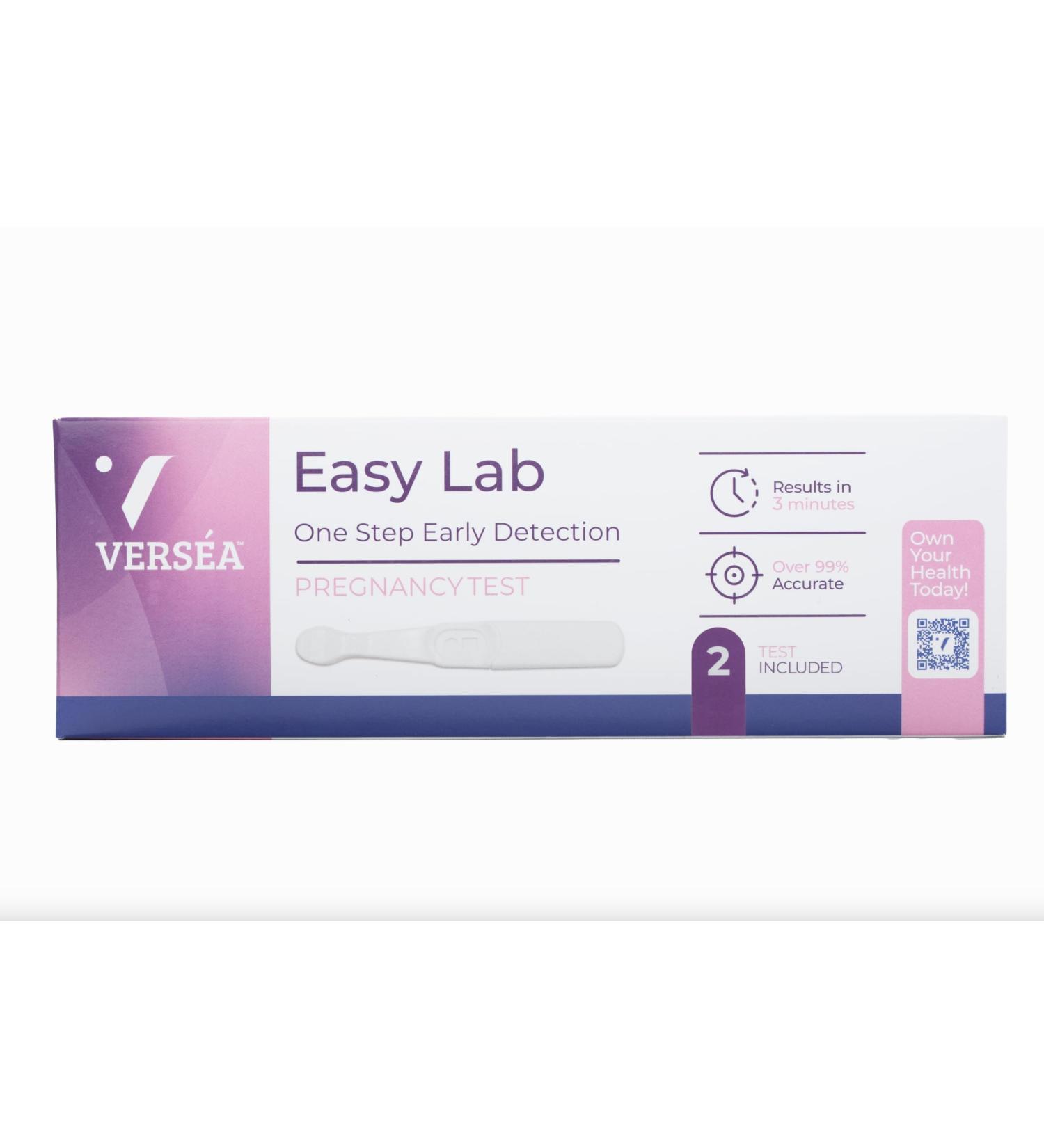 Versea Easy Lab One Step Pregnancy Kit - 2 Pack | 99% Accuracy Rapid Response Tests for Early Detection - Fast & Easy Home Use - Buy Online on GoSupps.com
