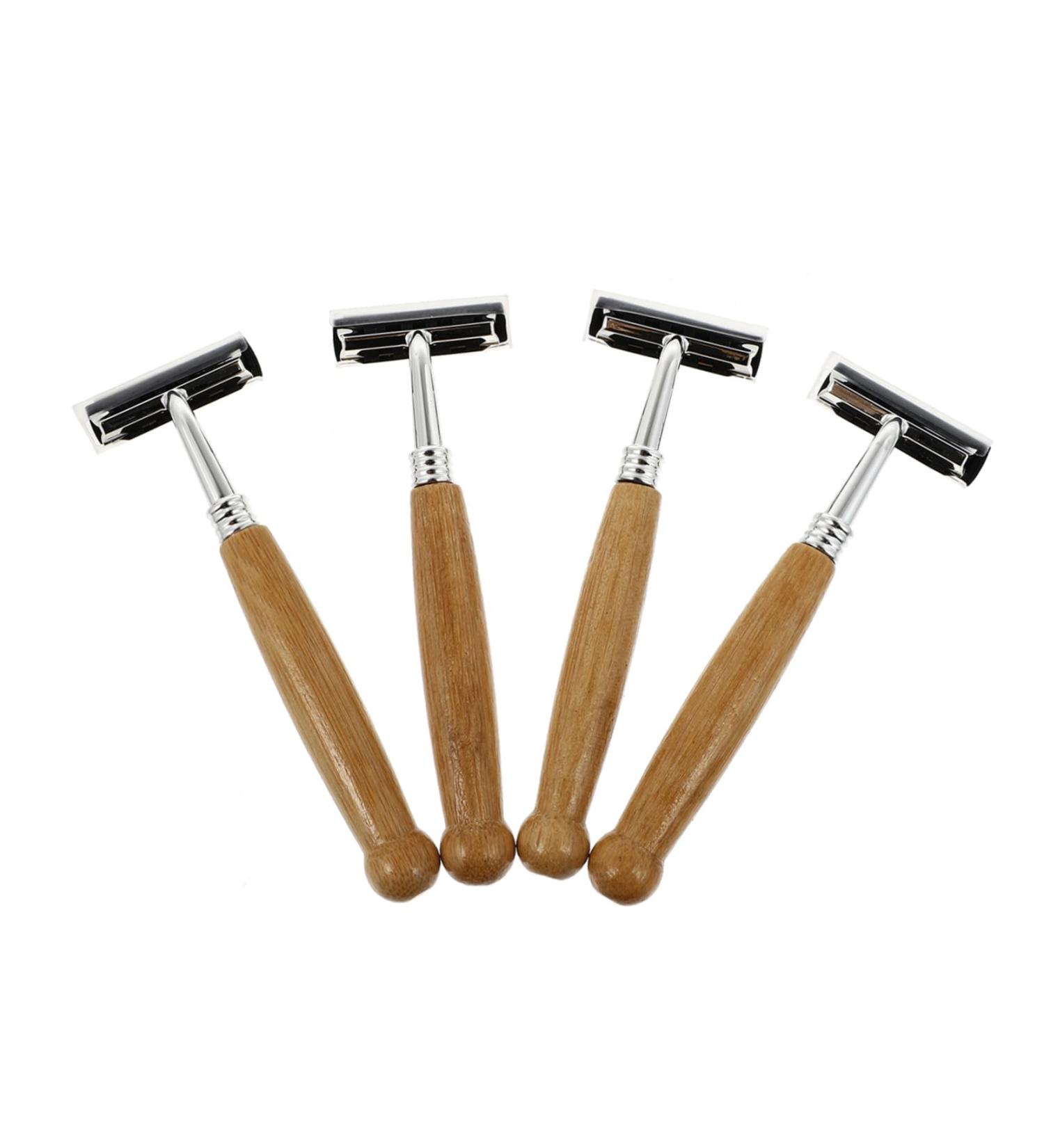 Healeeved Bamboo Grip Back Trimmer - 4-Piece Men's Shaving Tool Set for Easy Back Grooming - Buy Online on GoSupps.com