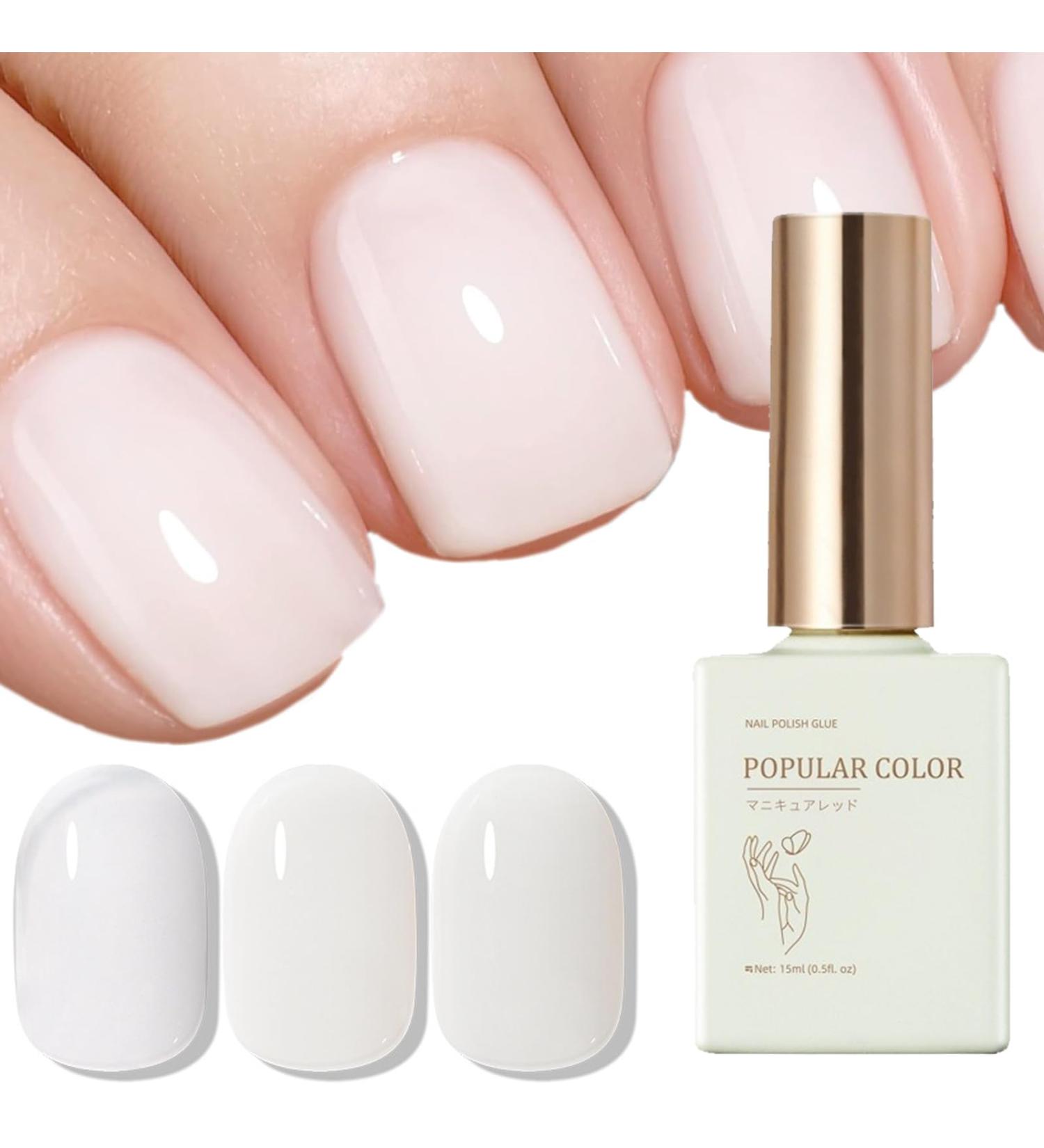 Milky White Gel Nail Polish Jelly Natural Transparent French Manicure Gel Nail Polish Nude Neutral Builder Gel Soak off LED Gel Nail Varnish Nail Art Gel for Girls Women DIY Nail Art at Home(15ML) - Buy Online on GoSupps.com