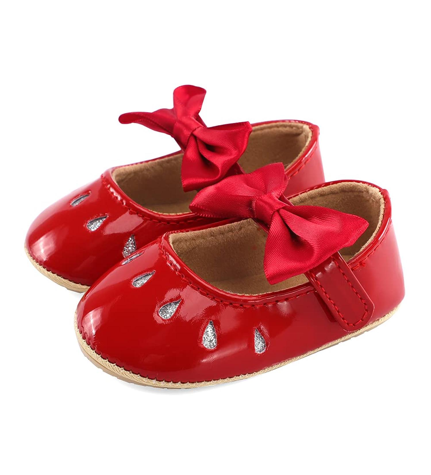LACOFIA Baby Girls Anti-Slip Mary Jane Princess Party Shoes - Red (3-6 Months) - Buy Online on GoSupps.com